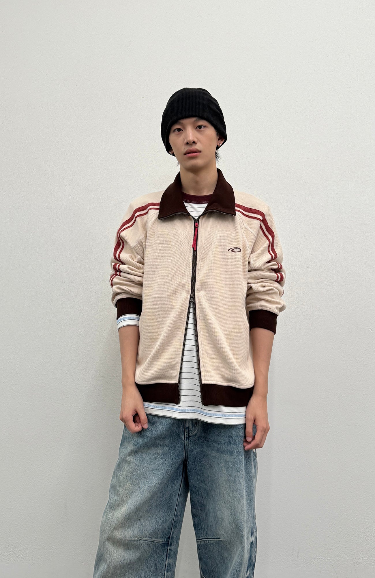 ROARINGWILD A ARCH Retro Stripe Raglan Track Jacket