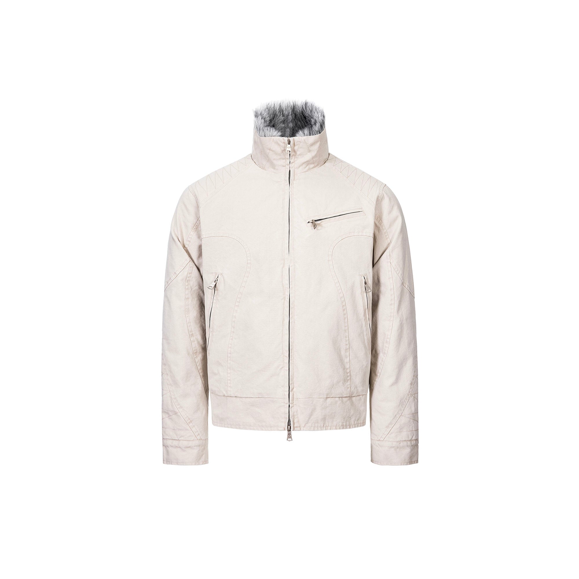 CATSSTAC Faux Fur Lining Washed Jacket