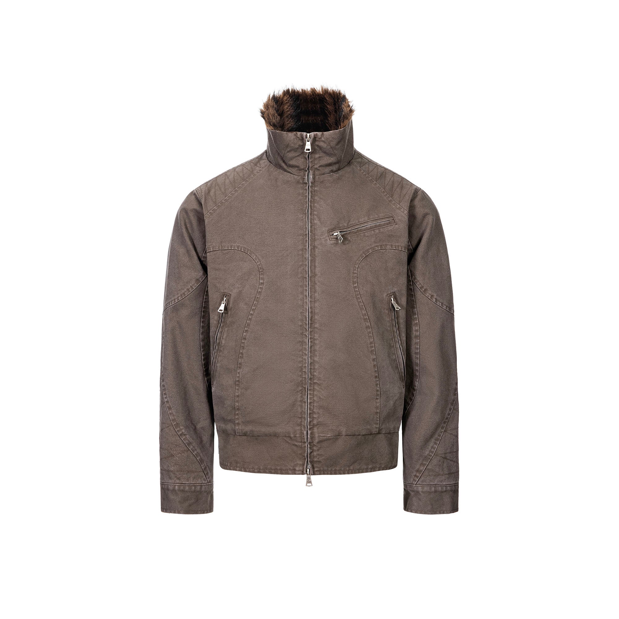 CATSSTAC Faux Fur Lining Washed Jacket