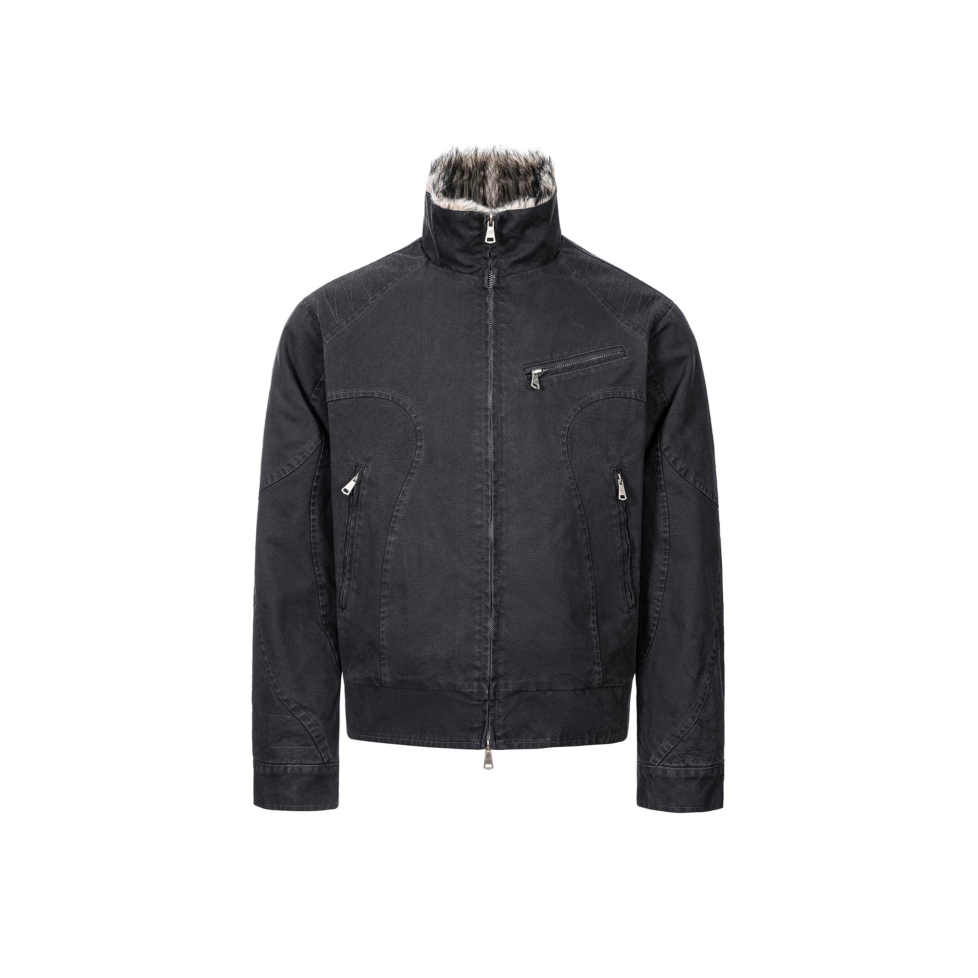 CATSSTAC Faux Fur Lining Washed Jacket