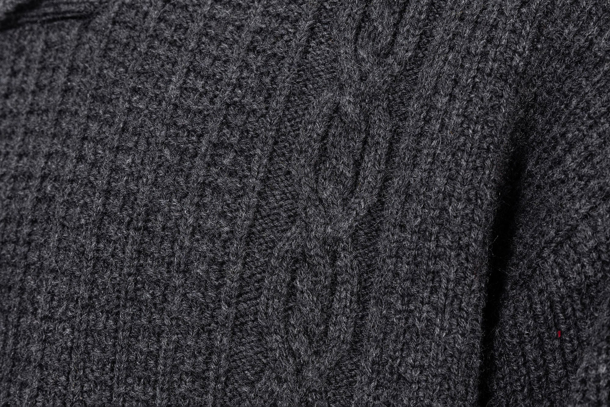 CATSSTAC Wool-Blend Shawl-Collar Cable Knit Sweater