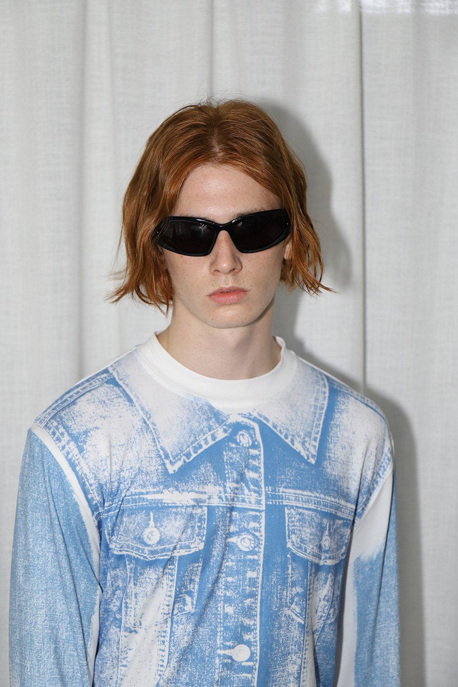 LEONSENSE Denim Print L/S T-Shirt, premium urban and streetwear designers apparel on PROJECTISR.com, LEONSENSE