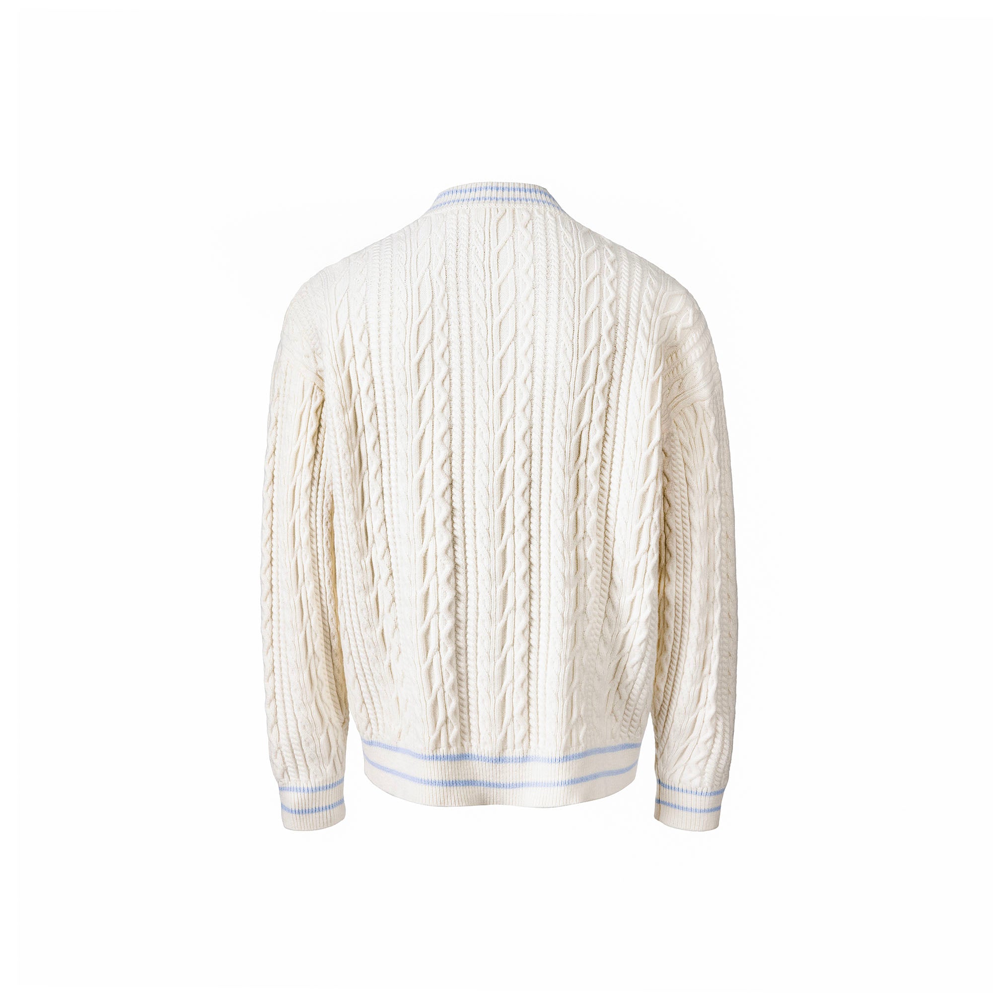 CATSSTAC Varsity V-Neck Cable-Knit Sweater, premium urban and streetwear designers apparel on PROJECTISR.com, CATSSTAC