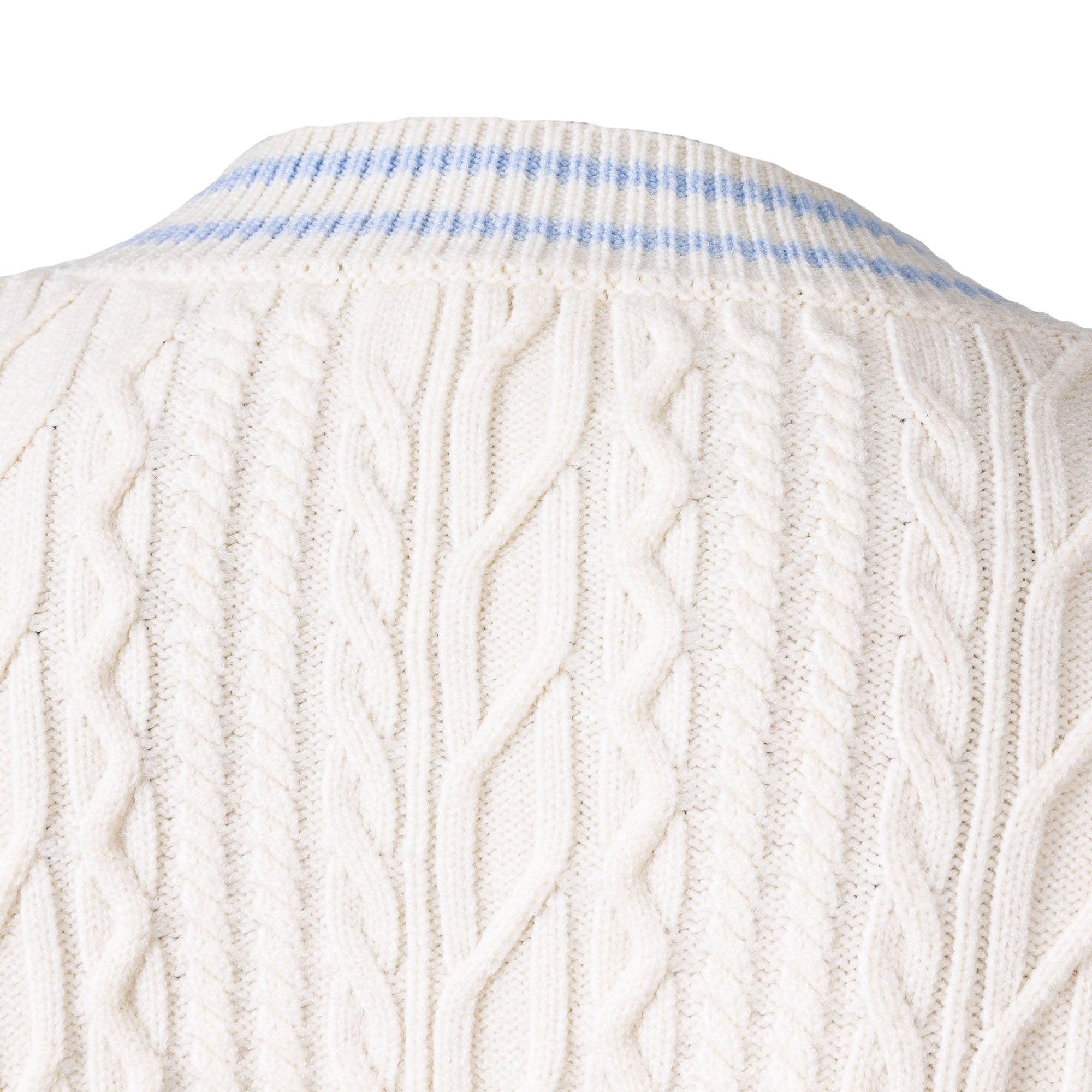 CATSSTAC Varsity V-Neck Cable-Knit Sweater, premium urban and streetwear designers apparel on PROJECTISR.com, CATSSTAC