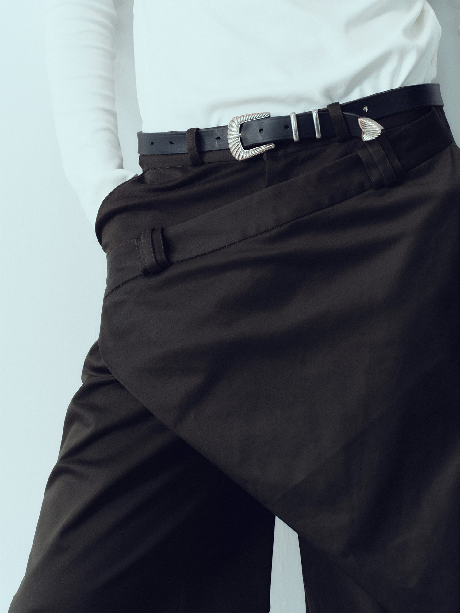 KADAKADA Deconstructed Apron-Wrap Trousers