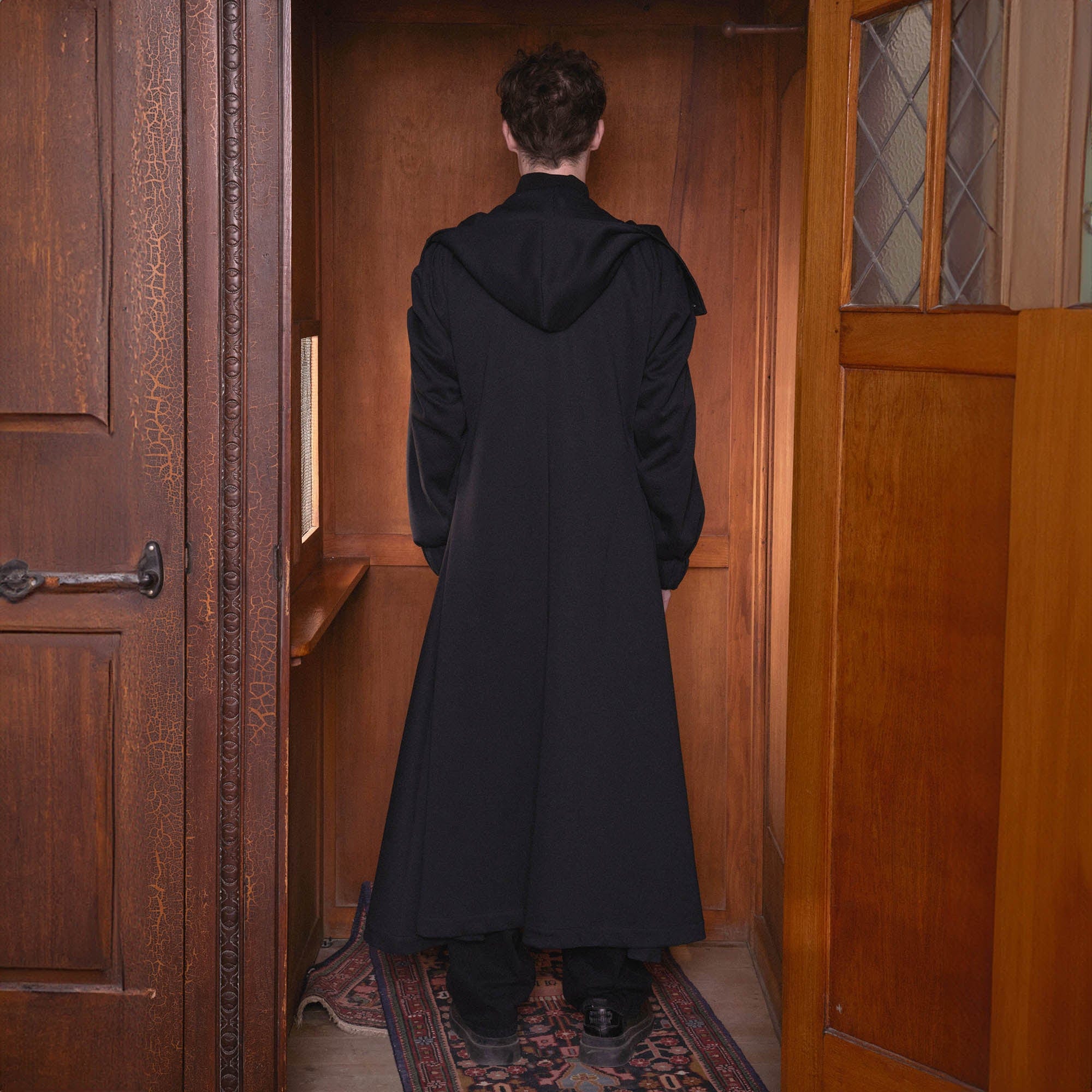 KADAKADA Hooded Pleated Shoulder Cloak, premium urban and streetwear designers apparel on PROJECTISR.com, KADAKADA