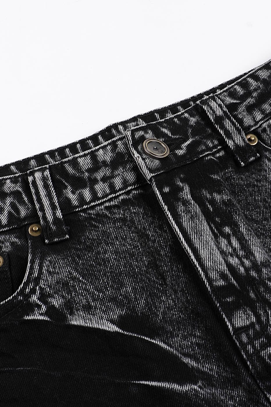 DND4DES Lightning Crease Washed Flared Jeans Black, premium urban and streetwear designers apparel on PROJECTISR.com, DND4DES