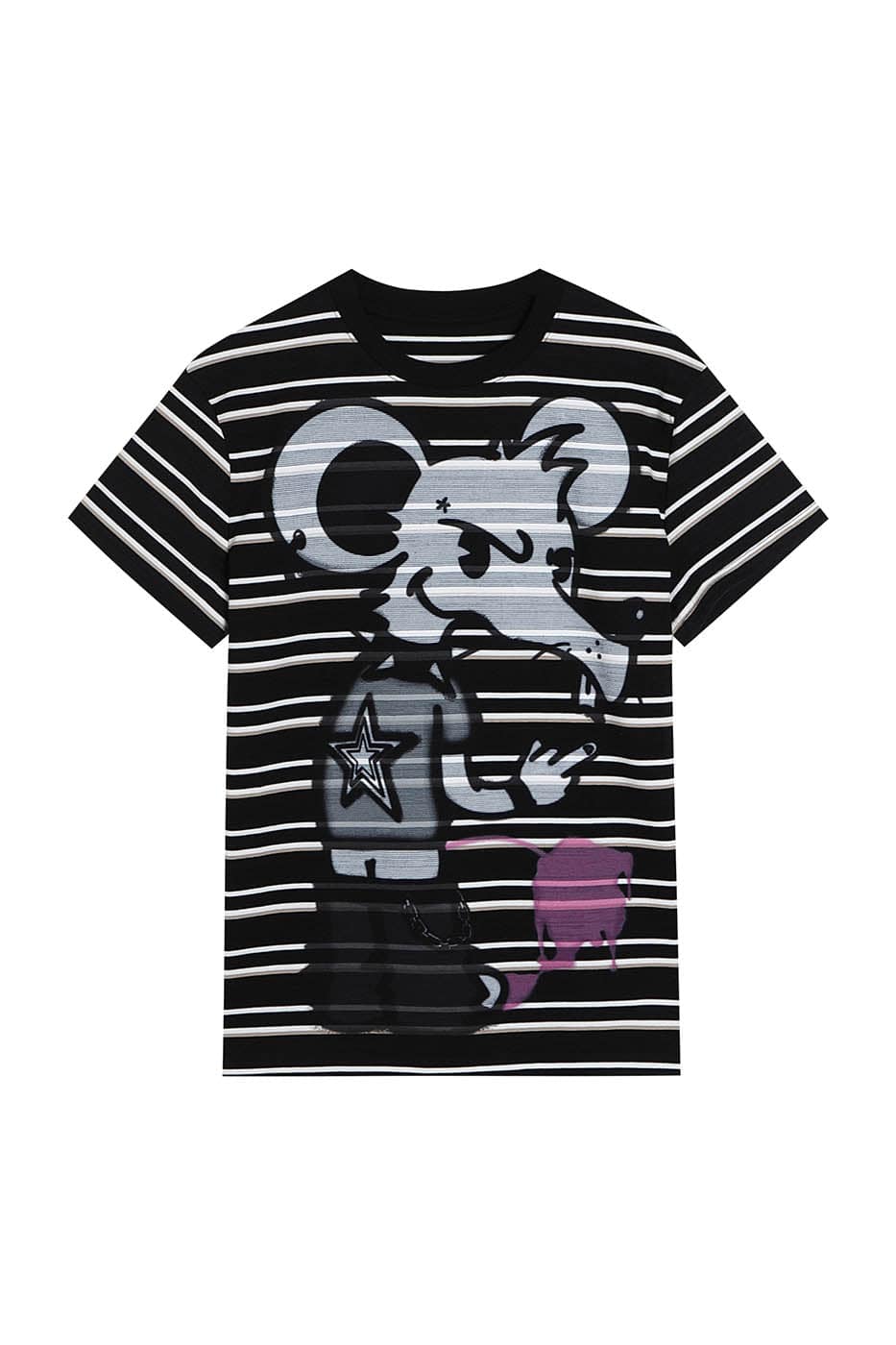 DND4DES The Rat Graffiti Striped T-Shirt, premium urban and streetwear designers apparel on PROJECTISR.com, DND4DES