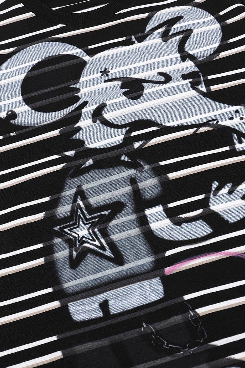 DND4DES The Rat Graffiti Striped T-Shirt, premium urban and streetwear designers apparel on PROJECTISR.com, DND4DES
