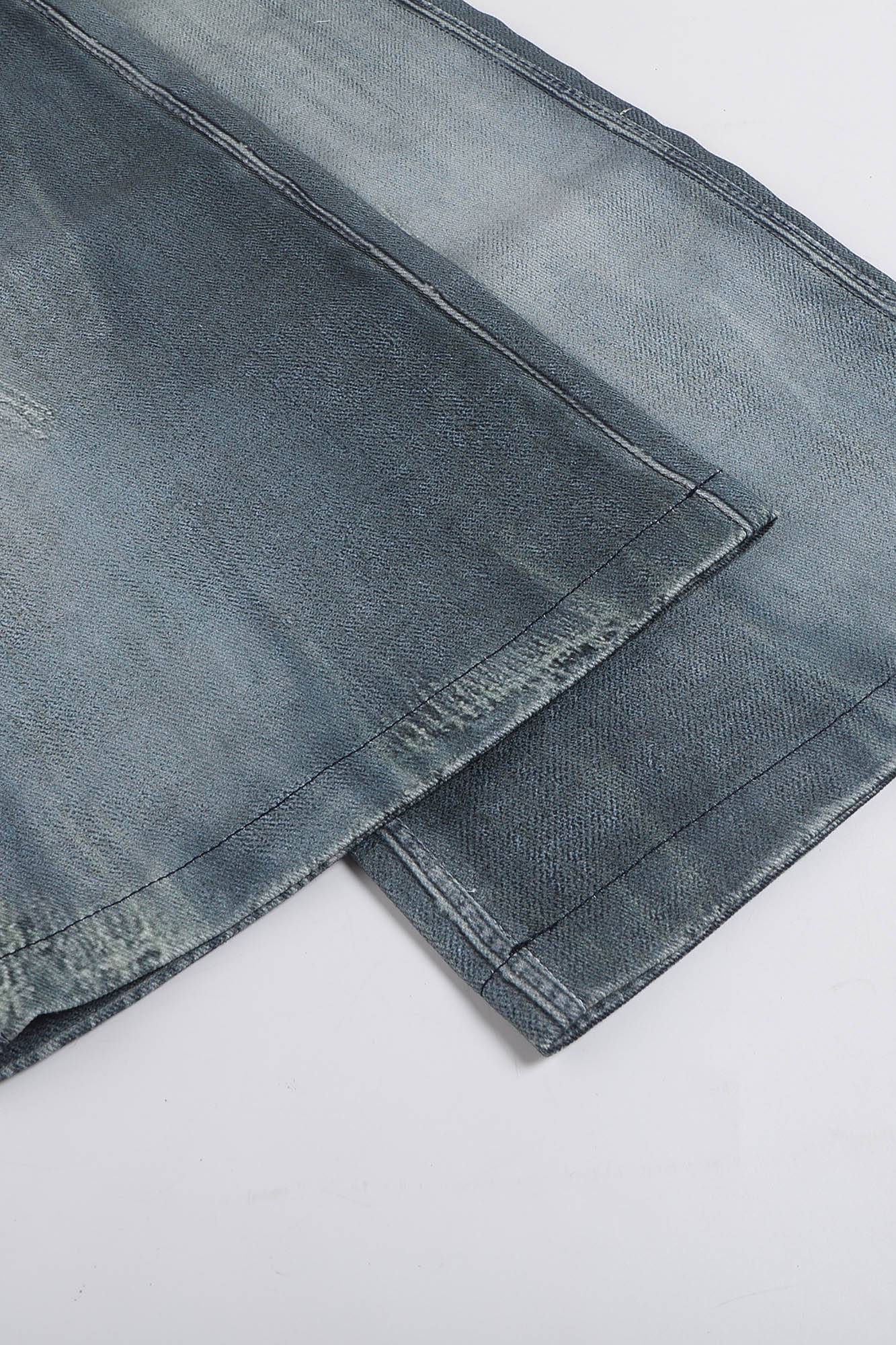 DND4DESxFaychui Pearl Chain Graphics Distressed Flared Jeans, premium urban and streetwear designers apparel on PROJECTISR.com, DND4DES