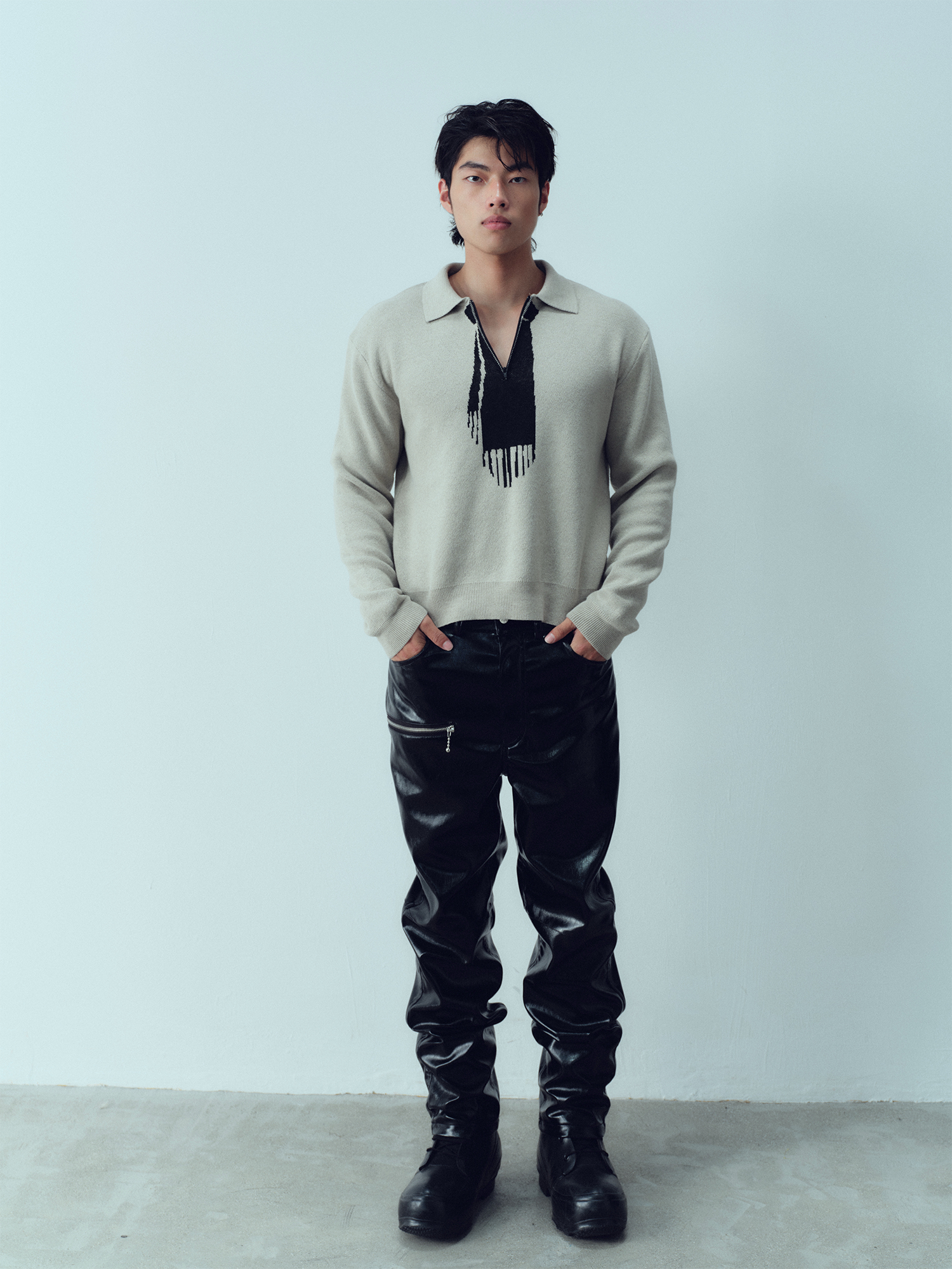 KADAKADA Tie-Jacquard Wool-Blend Sweater