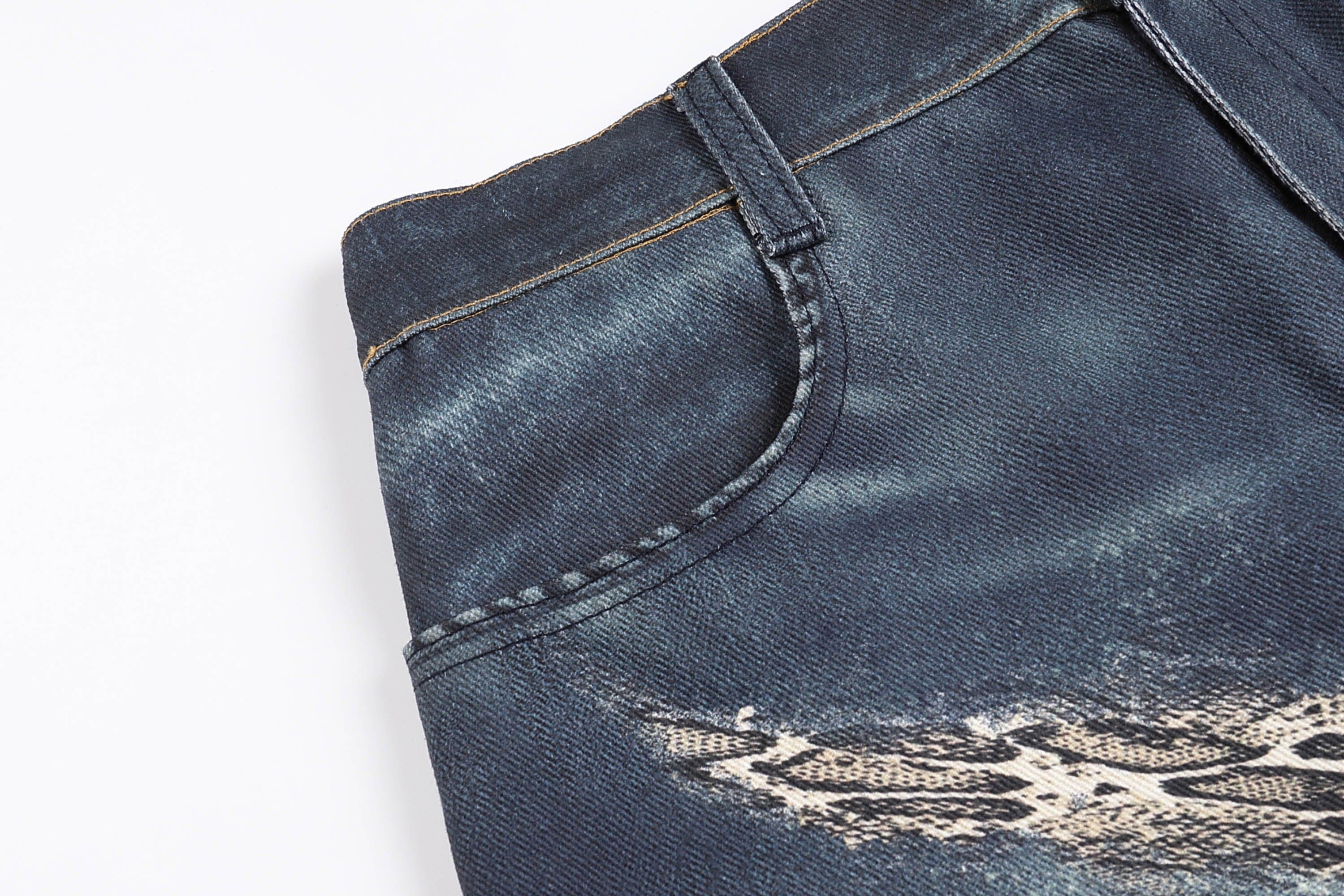 DND4DES Leopard Wings Embroidered Wide-Leg Jeans, premium urban and streetwear designers apparel on PROJECTISR.com, DND4DES