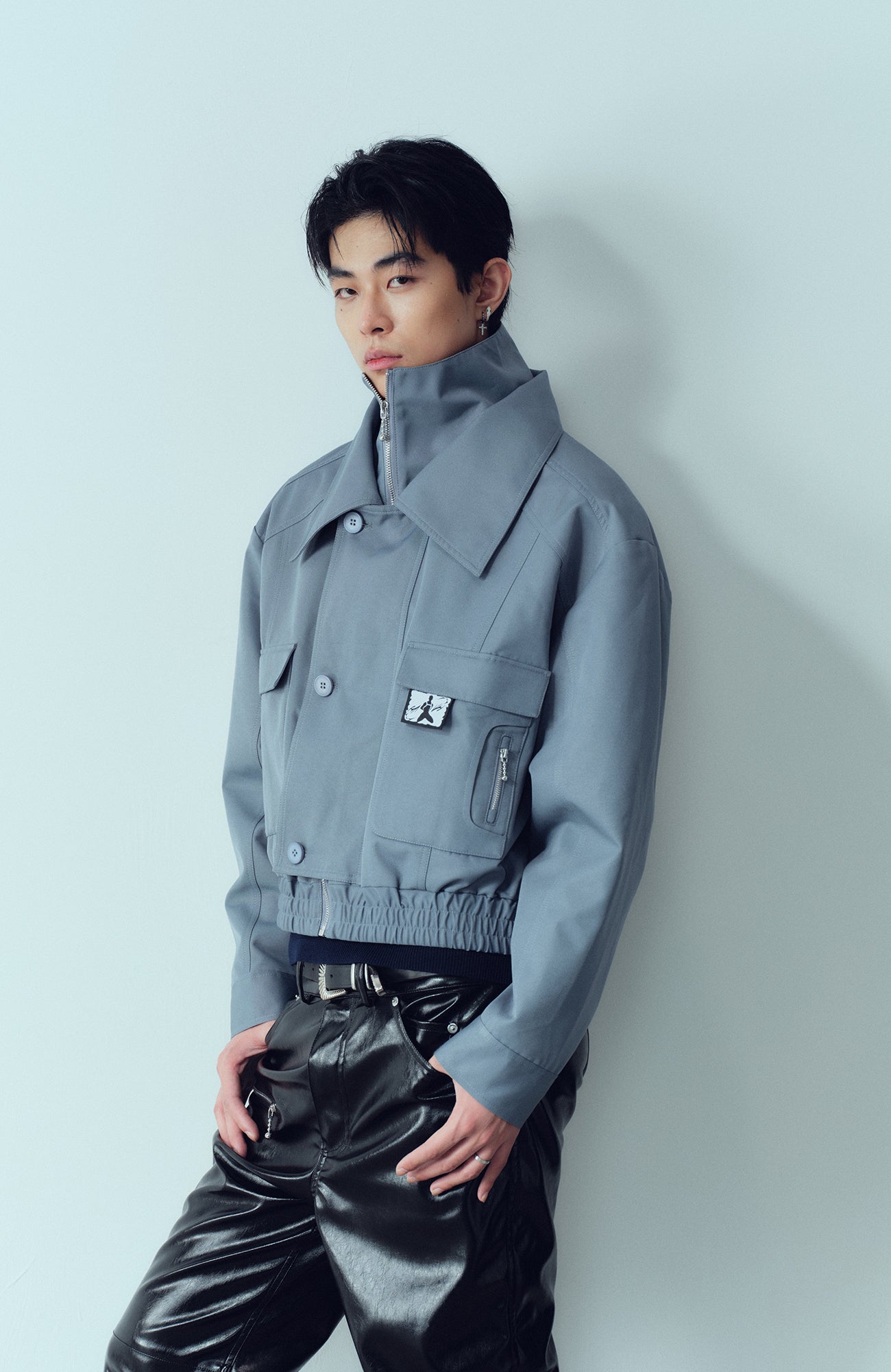 KADAKADA Double-Collar Shielded Utility Cropped Jacket