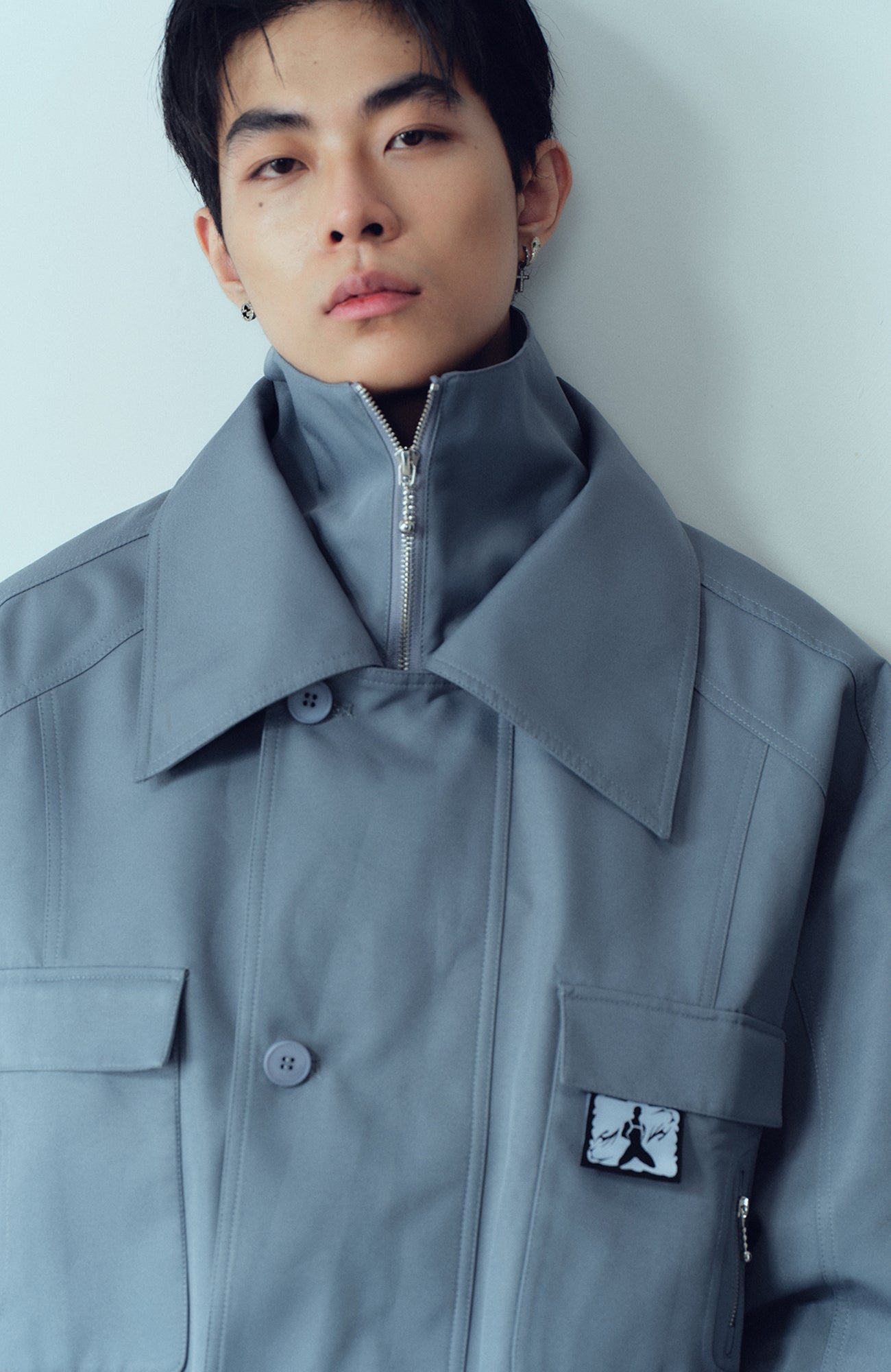 KADAKADA Double-Collar Shielded Utility Cropped Jacket
