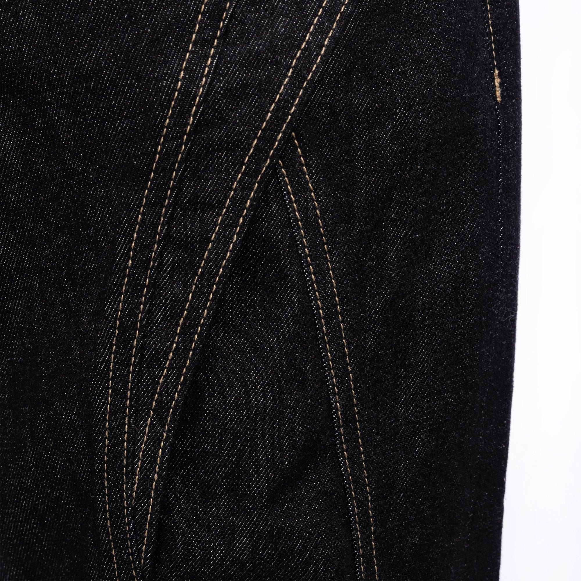CATSSTAC Curved Panel Stitch Straight-Leg Raw Jeans, premium urban and streetwear designers apparel on PROJECTISR.com, CATSSTAC
