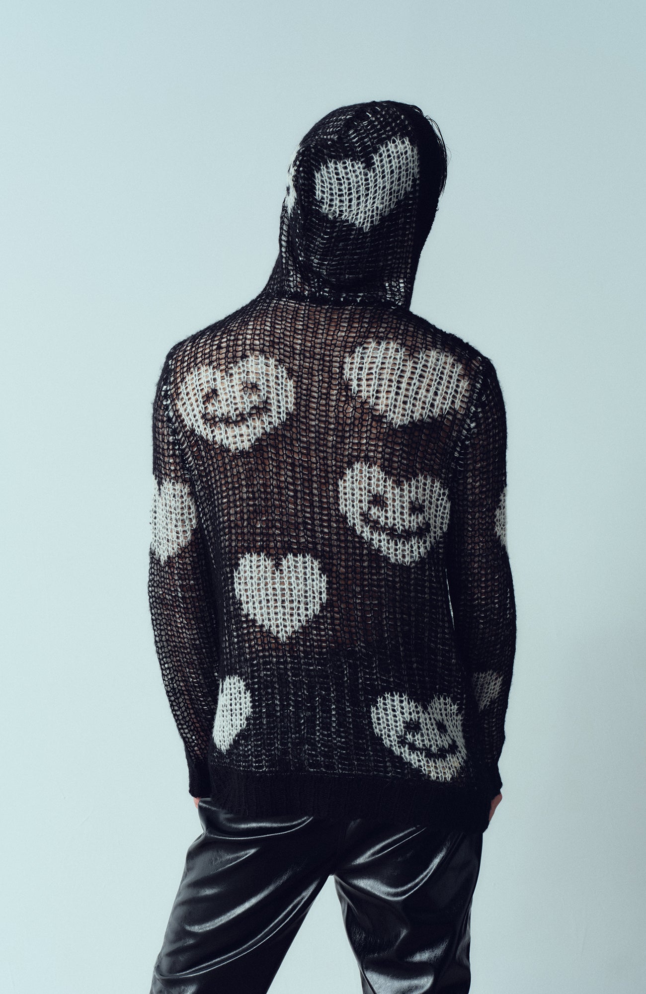 KADAKADA Smiling Heart Jacquard Knit Hoodie