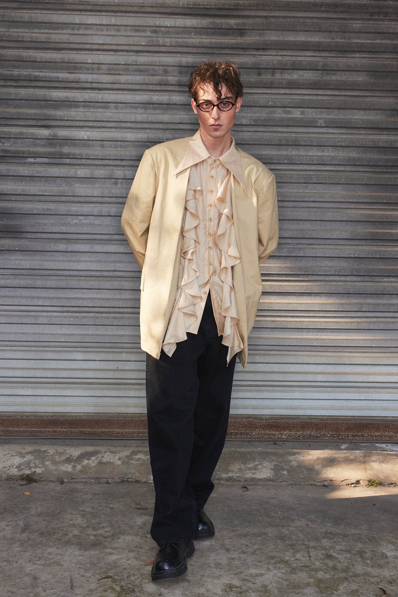 KADAKADA Regal Layered Ruffled Blazer, premium urban and streetwear designers apparel on PROJECTISR.com, KADAKADA