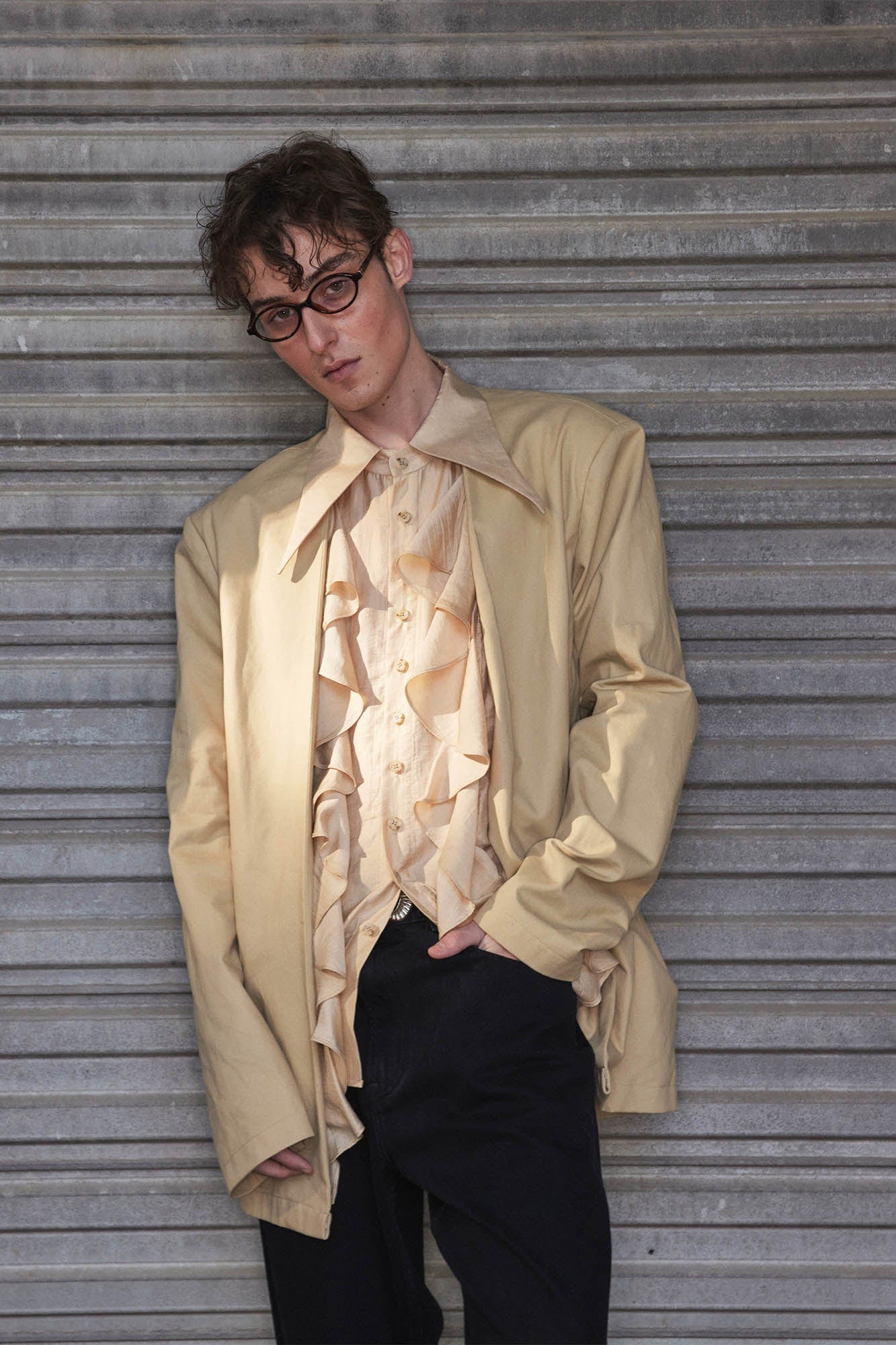 KADAKADA Regal Layered Ruffled Blazer, premium urban and streetwear designers apparel on PROJECTISR.com, KADAKADA