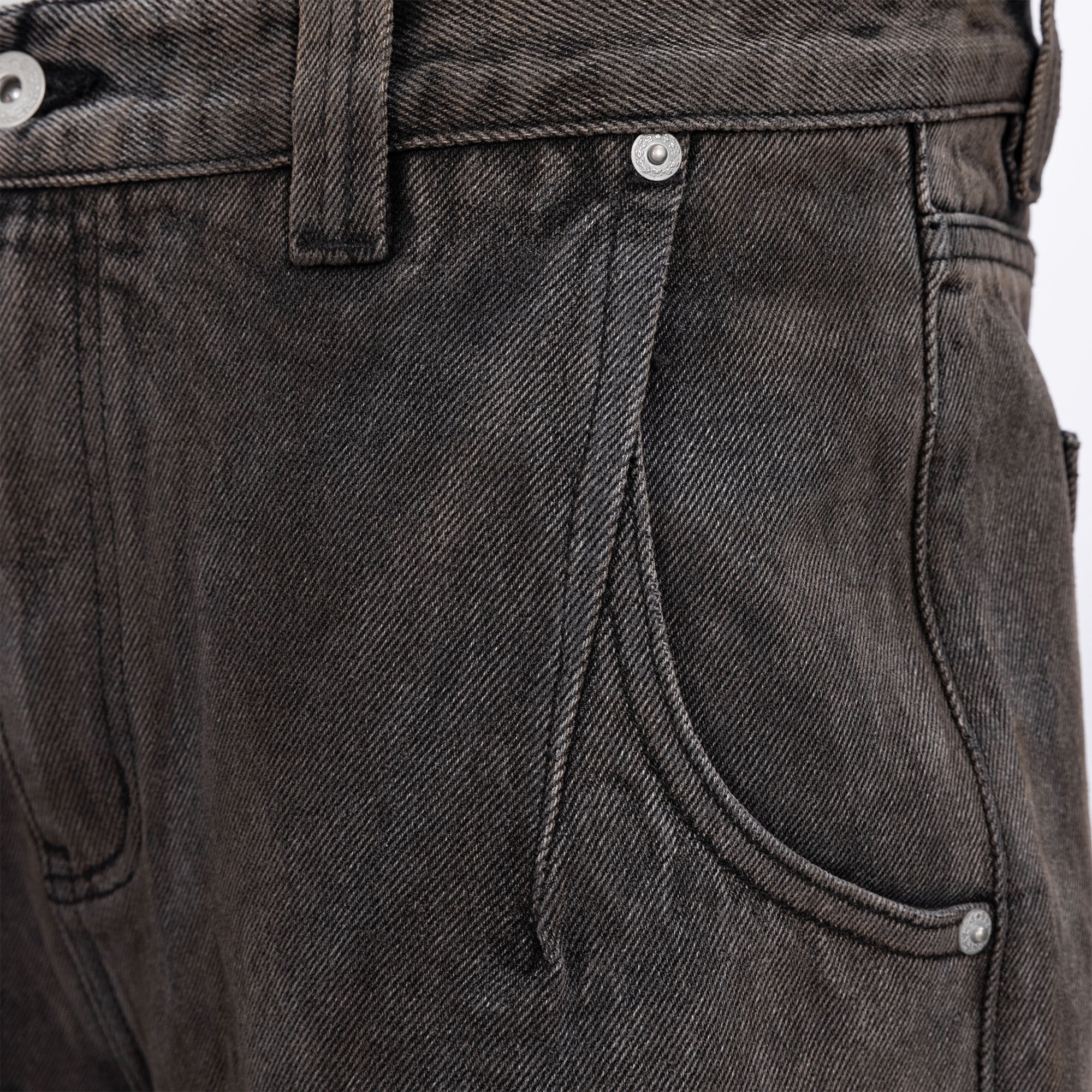 CATSSTAC Rust-Wash Distressed Flared Jeans, premium urban and streetwear designers apparel on PROJECTISR.com, CATSSTAC