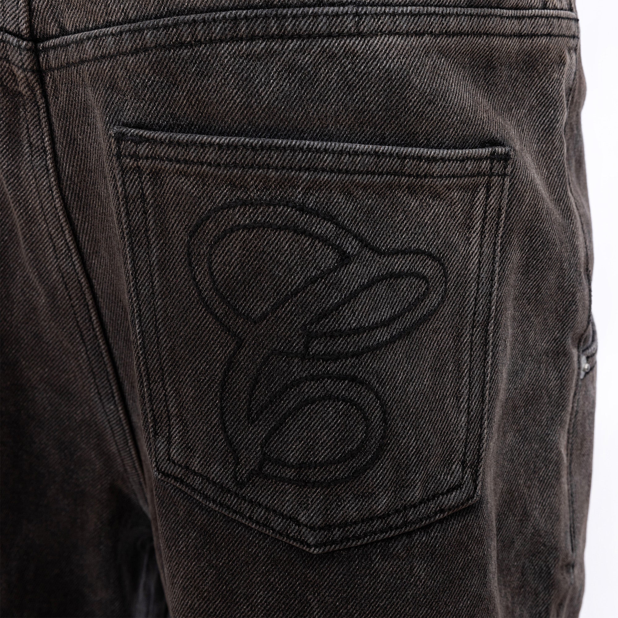 CATSSTAC Rust-Wash Distressed Flared Jeans, premium urban and streetwear designers apparel on PROJECTISR.com, CATSSTAC