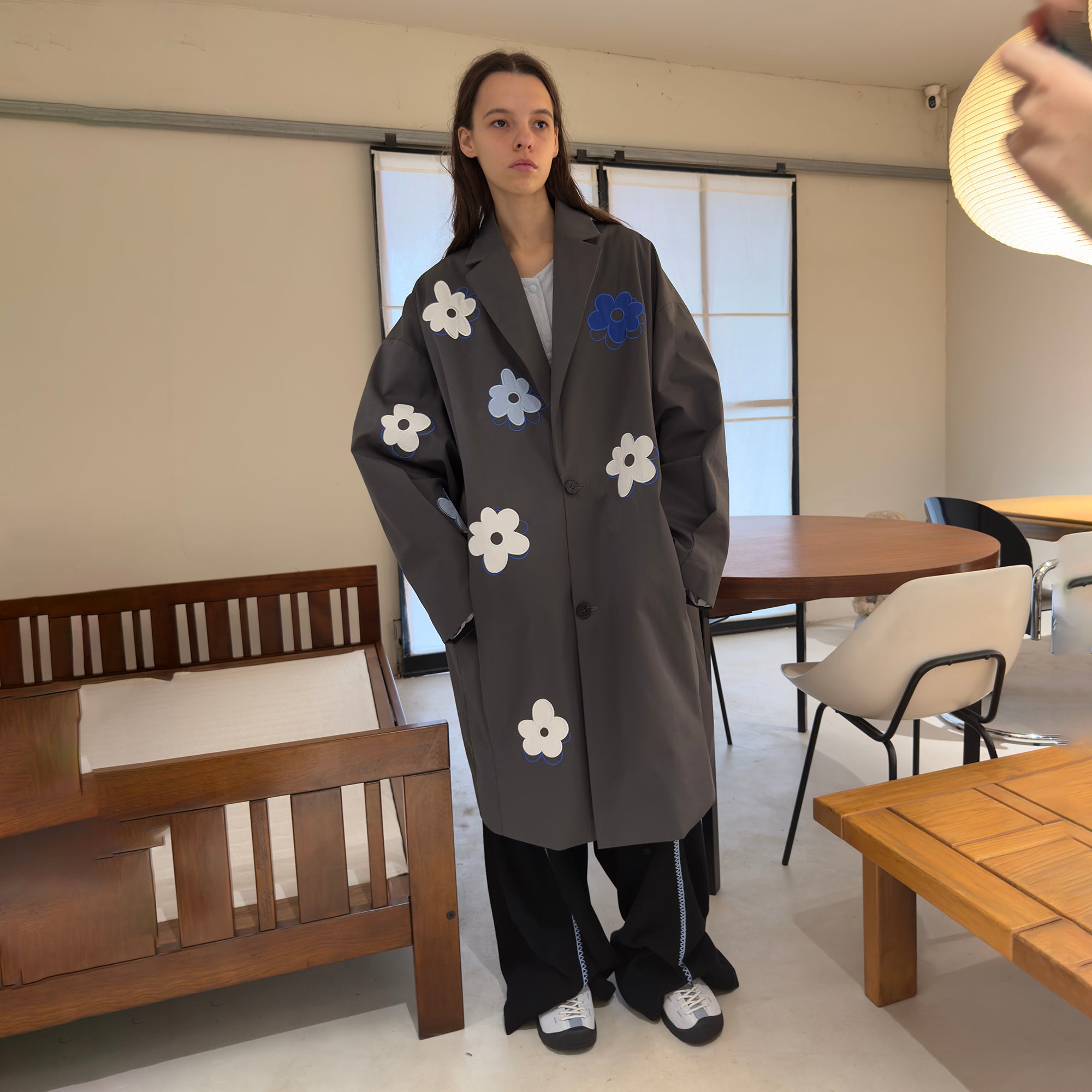 MIICHOUS Floral Paneled Detachable Liner Coat