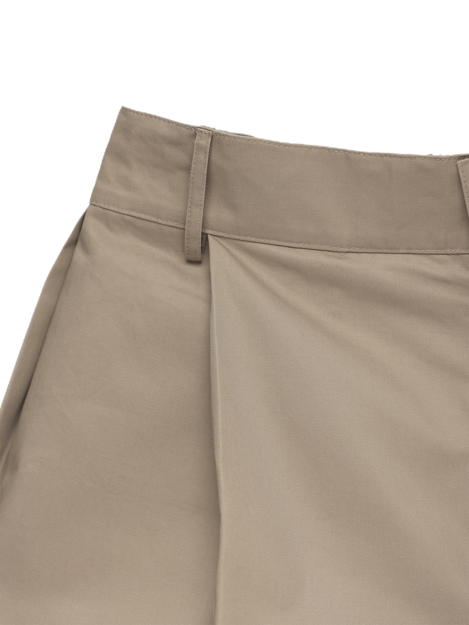 6CRAYON Retro Double-Pleat Wide-Leg Shorts Khaki