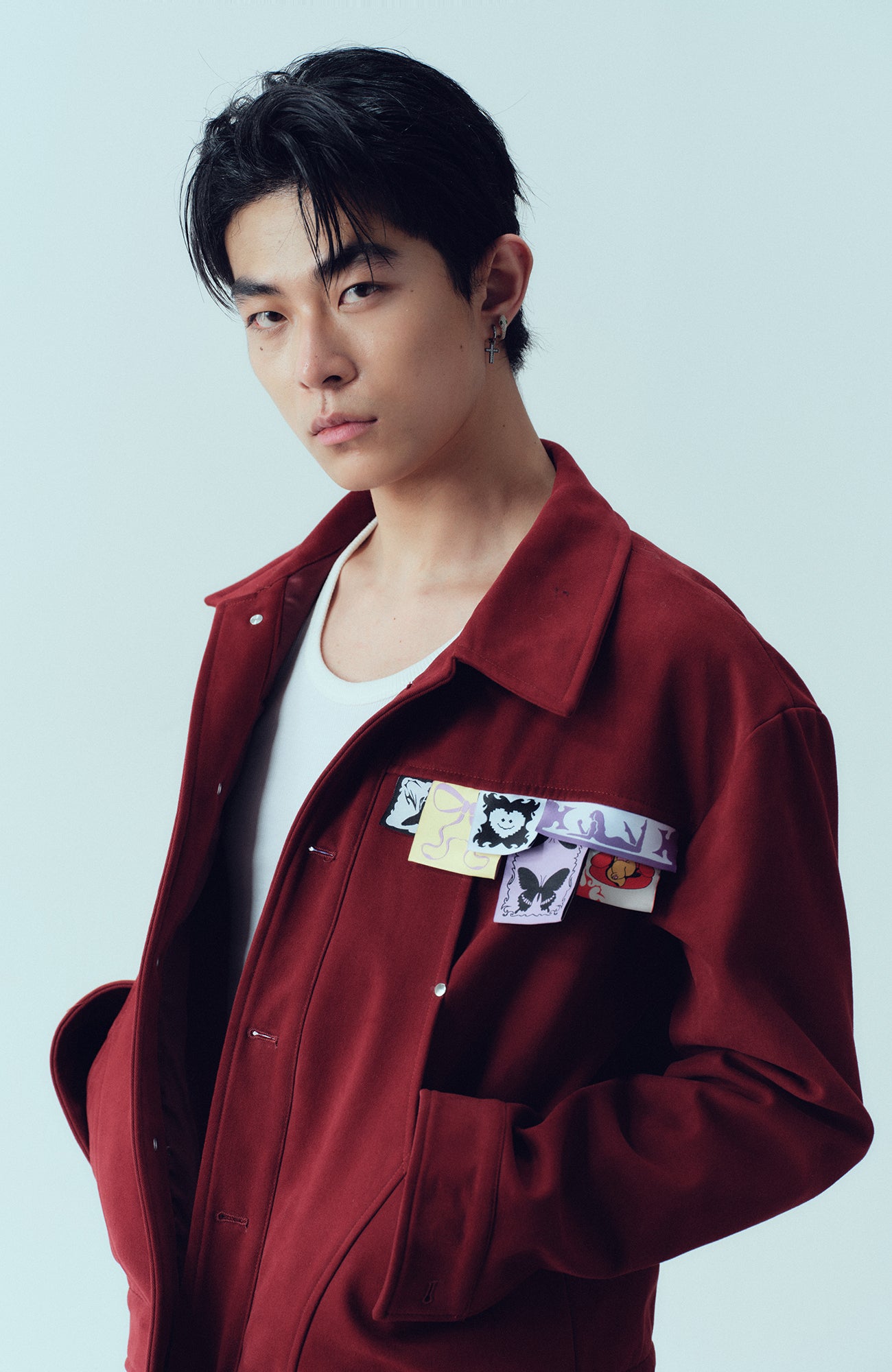 KADAKADA Layered Label Utility Jacket