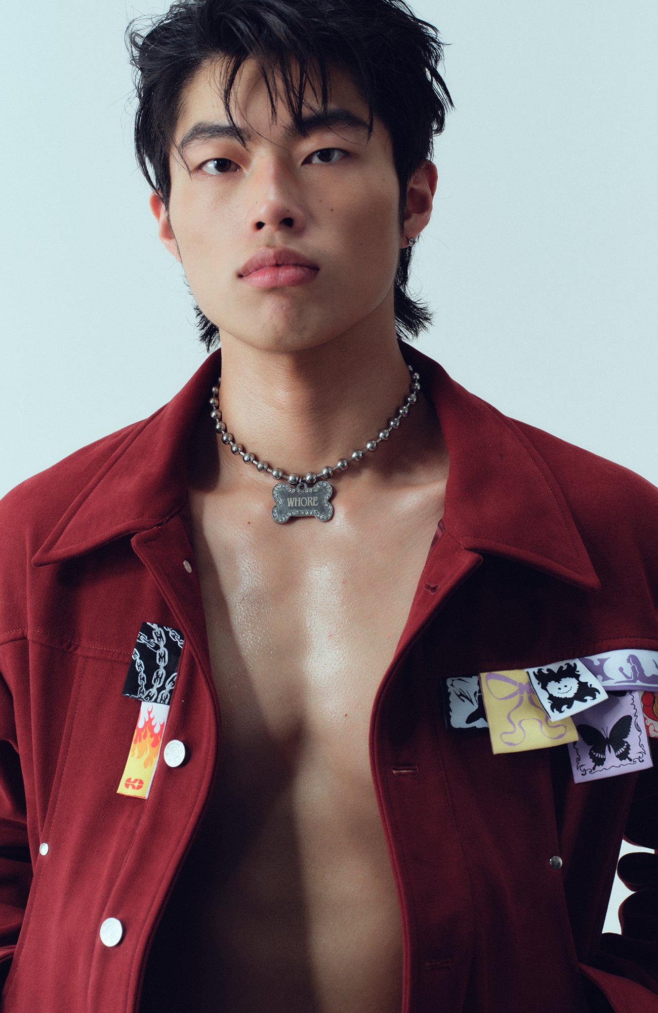 KADAKADA Layered Label Utility Jacket