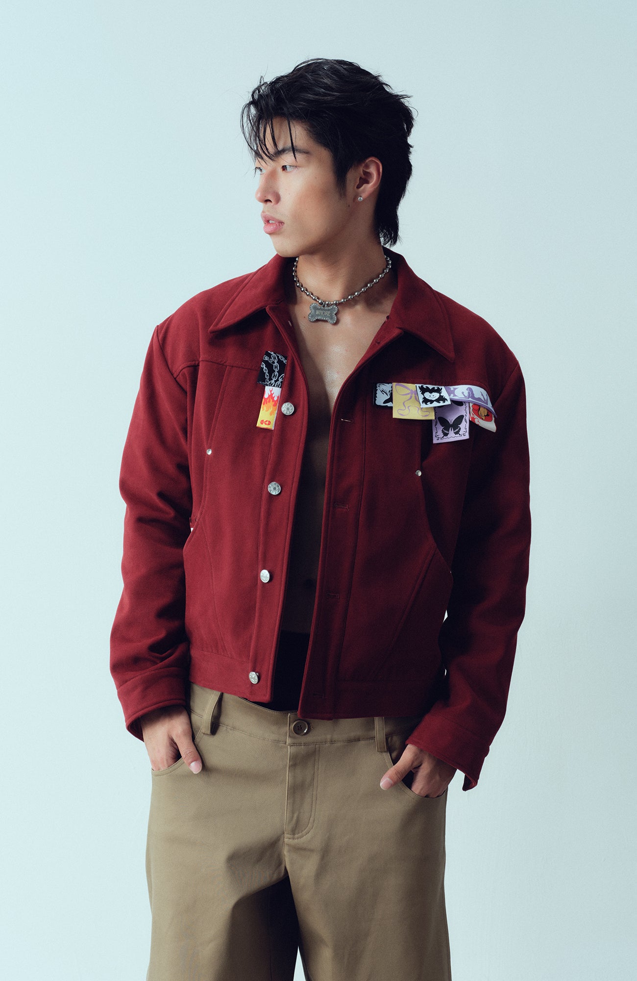 KADAKADA Layered Label Utility Jacket