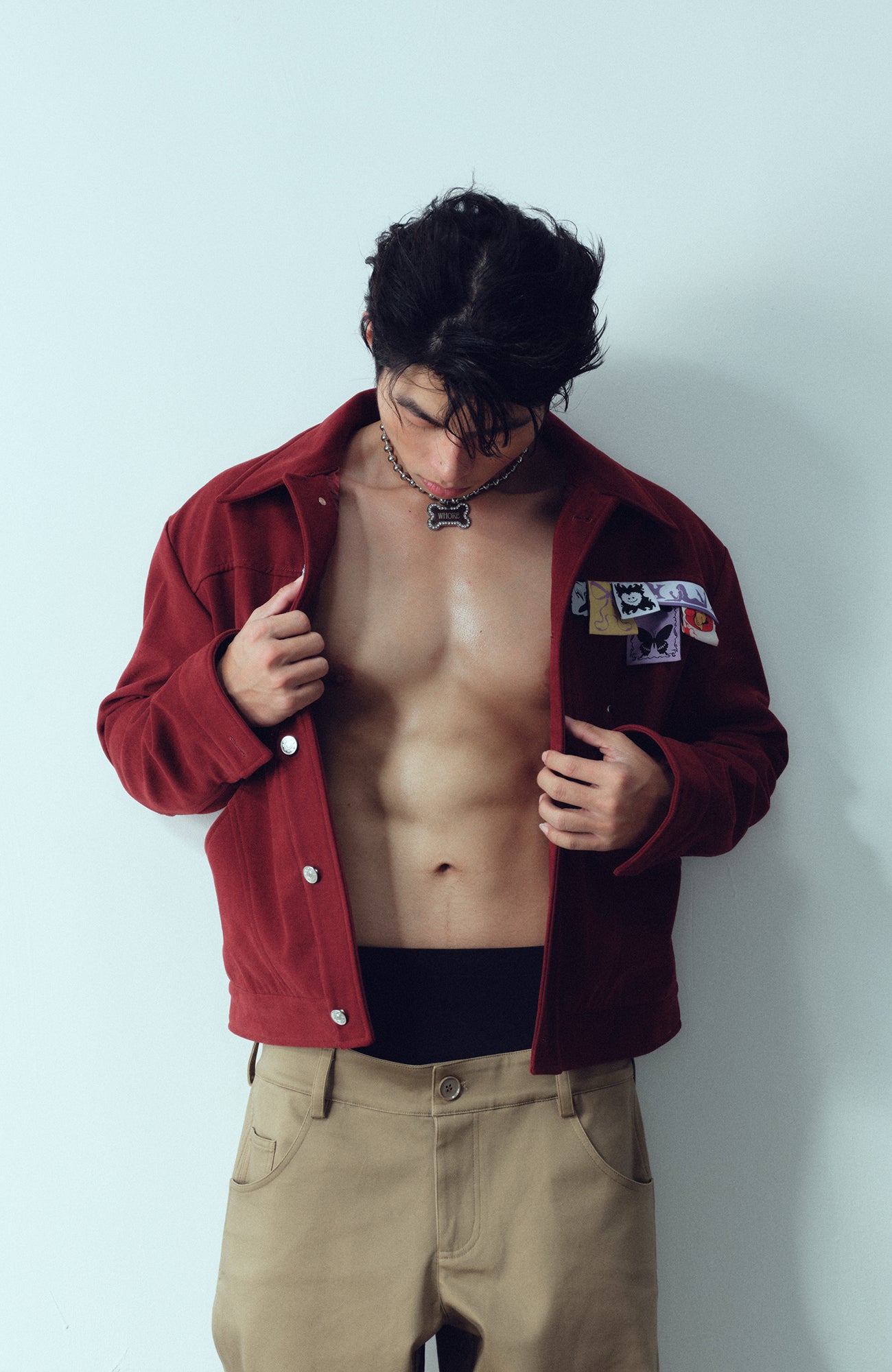 KADAKADA Layered Label Utility Jacket