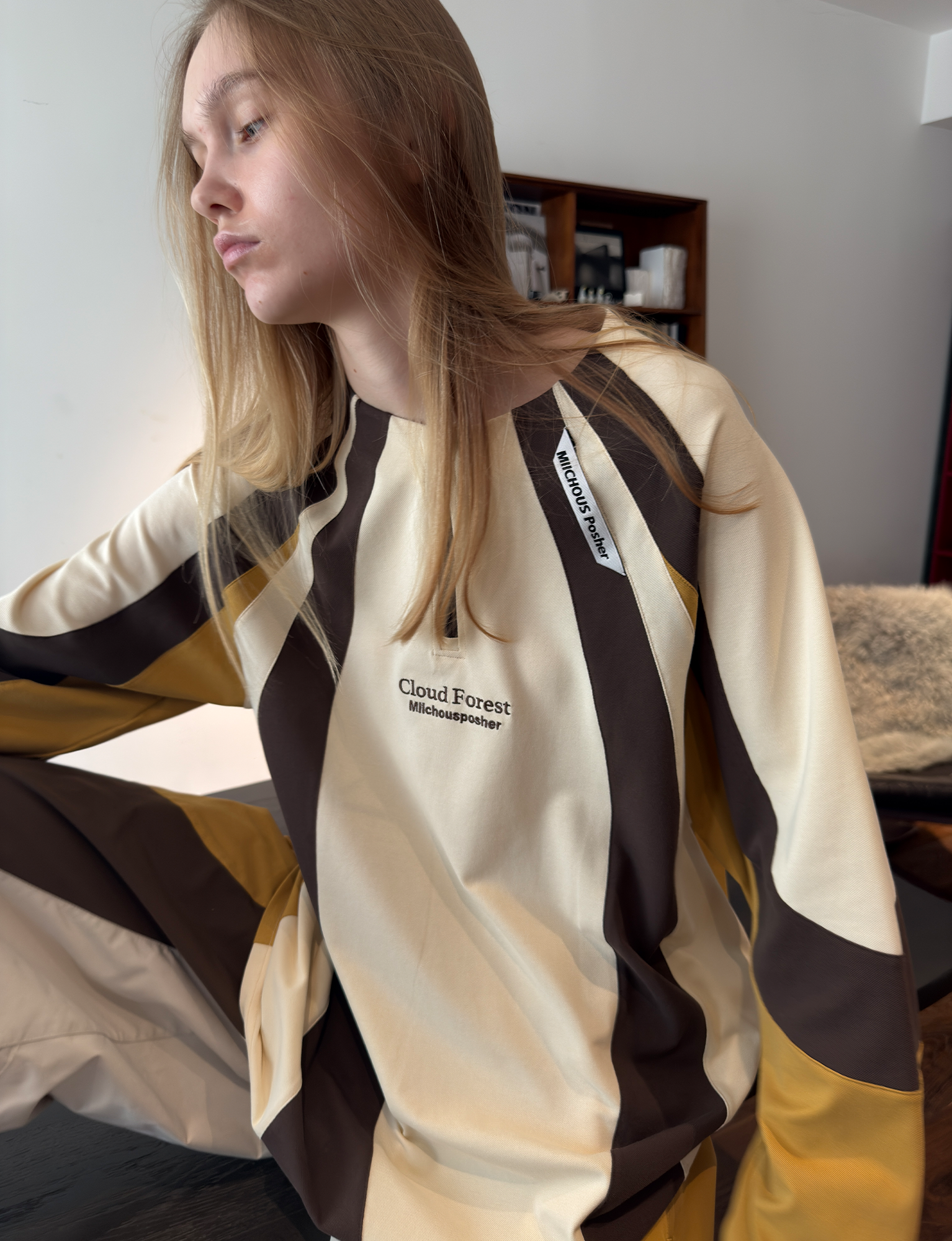 MIICHOUS Contrast Panel UV-Protection Long-Sleeve Tee