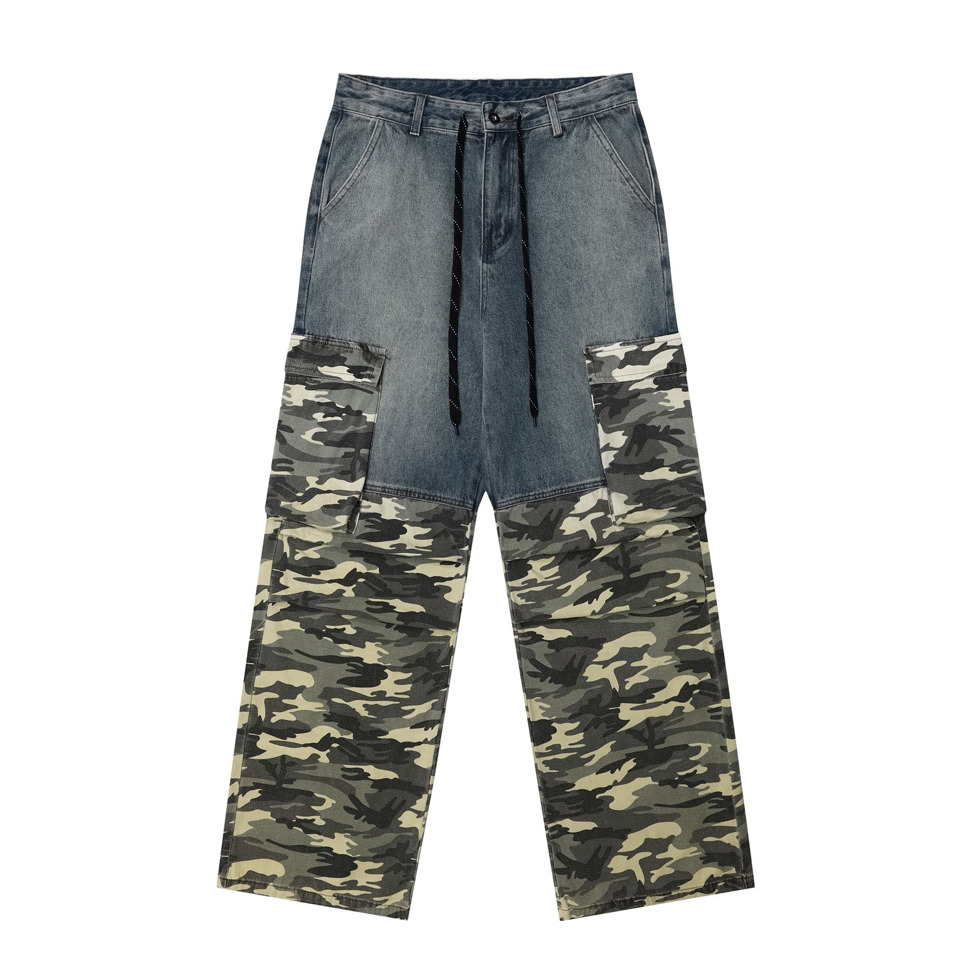 OVDY Camo Spliced Big-Pocket Jeans, premium urban and streetwear designers apparel on PROJECTISR.com, OVDY