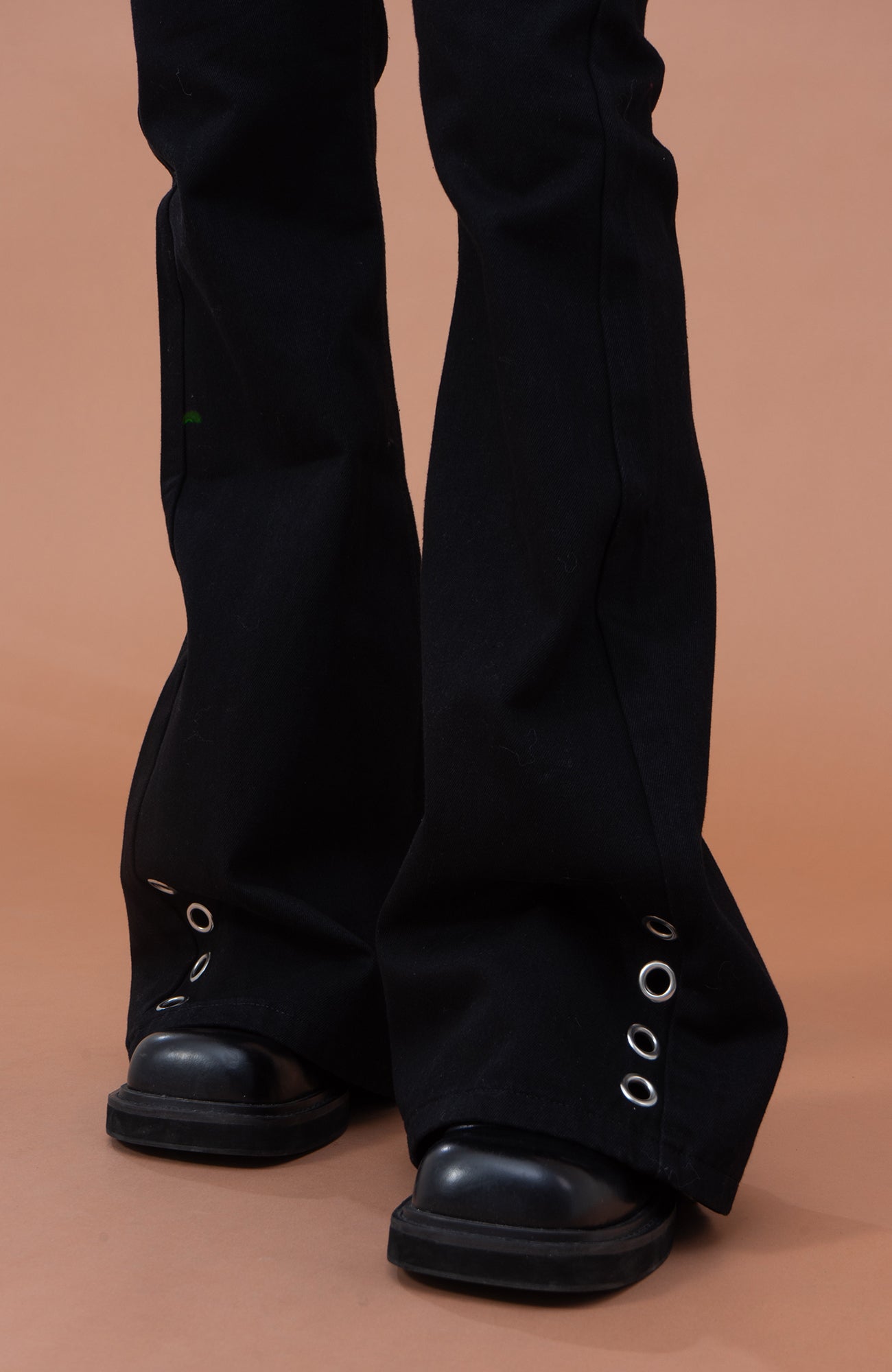 CLP Eyelet-Stud Stacked Hem Flared Jeans, premium urban and streetwear designers apparel on PROJECTISR.com, CLP