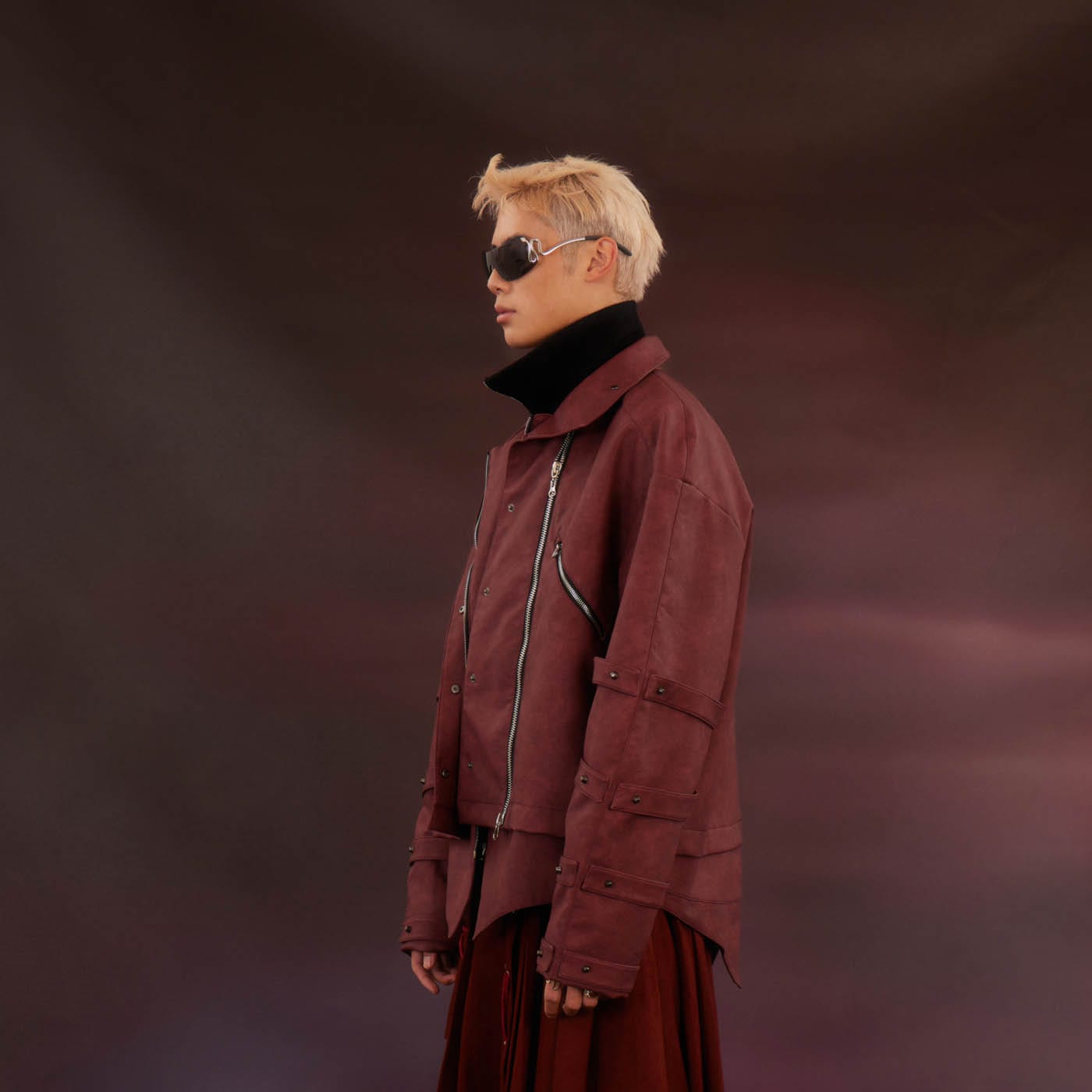 KADAKADA Swallowtail Rivet Zipper Faux Leather Jacket, premium urban and streetwear designers apparel on PROJECTISR.com, KADAKADA