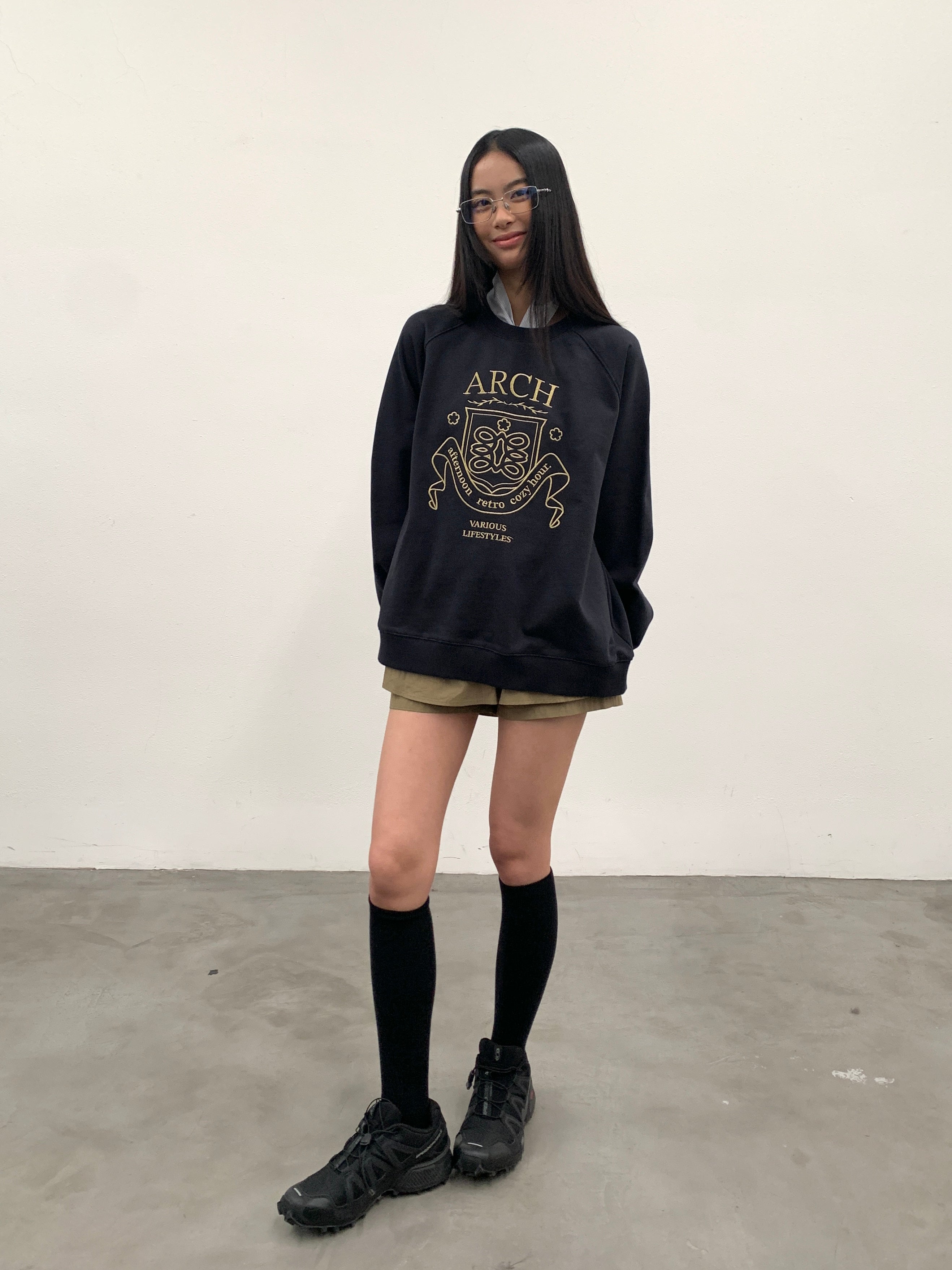 ROARINGWILD A ARCH Collegiate Loopback Raglan Sweatshirt