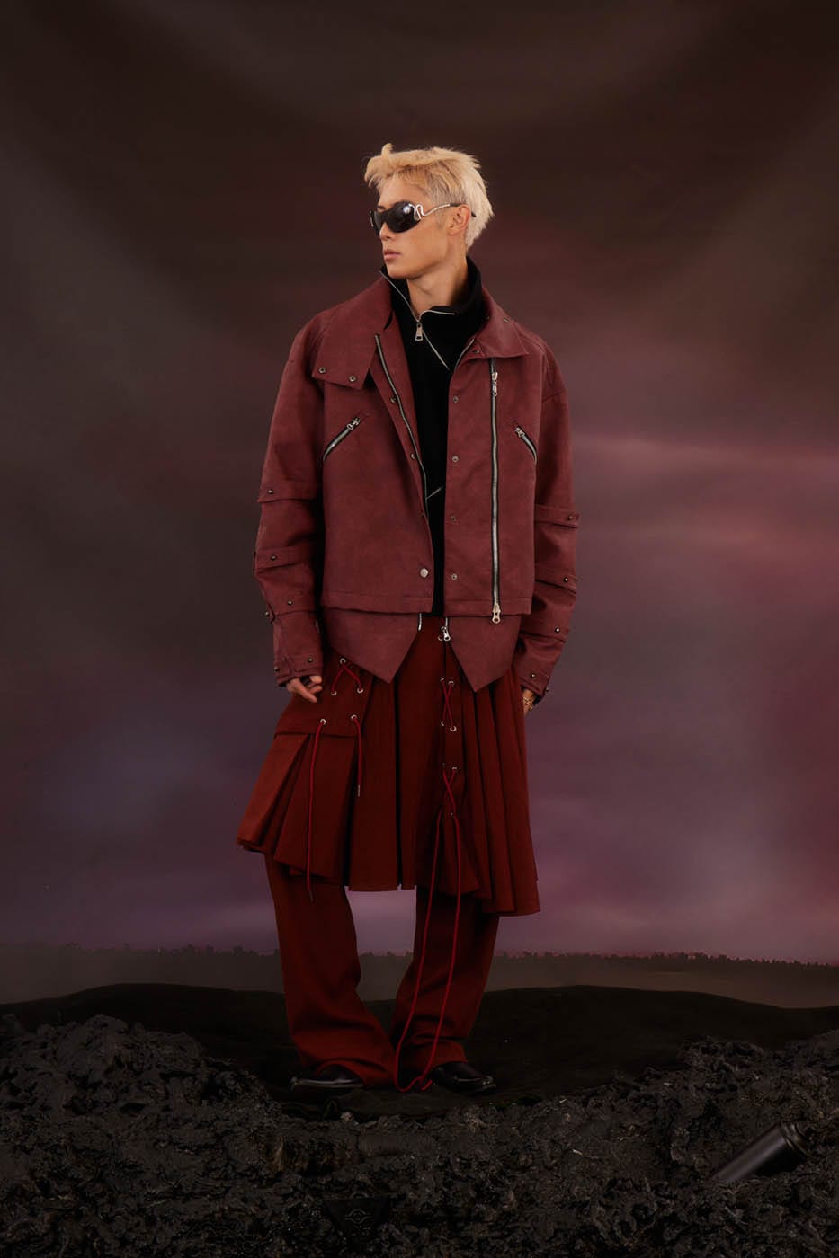 KADAKADA Swallowtail Rivet Zipper Faux Leather Jacket, premium urban and streetwear designers apparel on PROJECTISR.com, KADAKADA