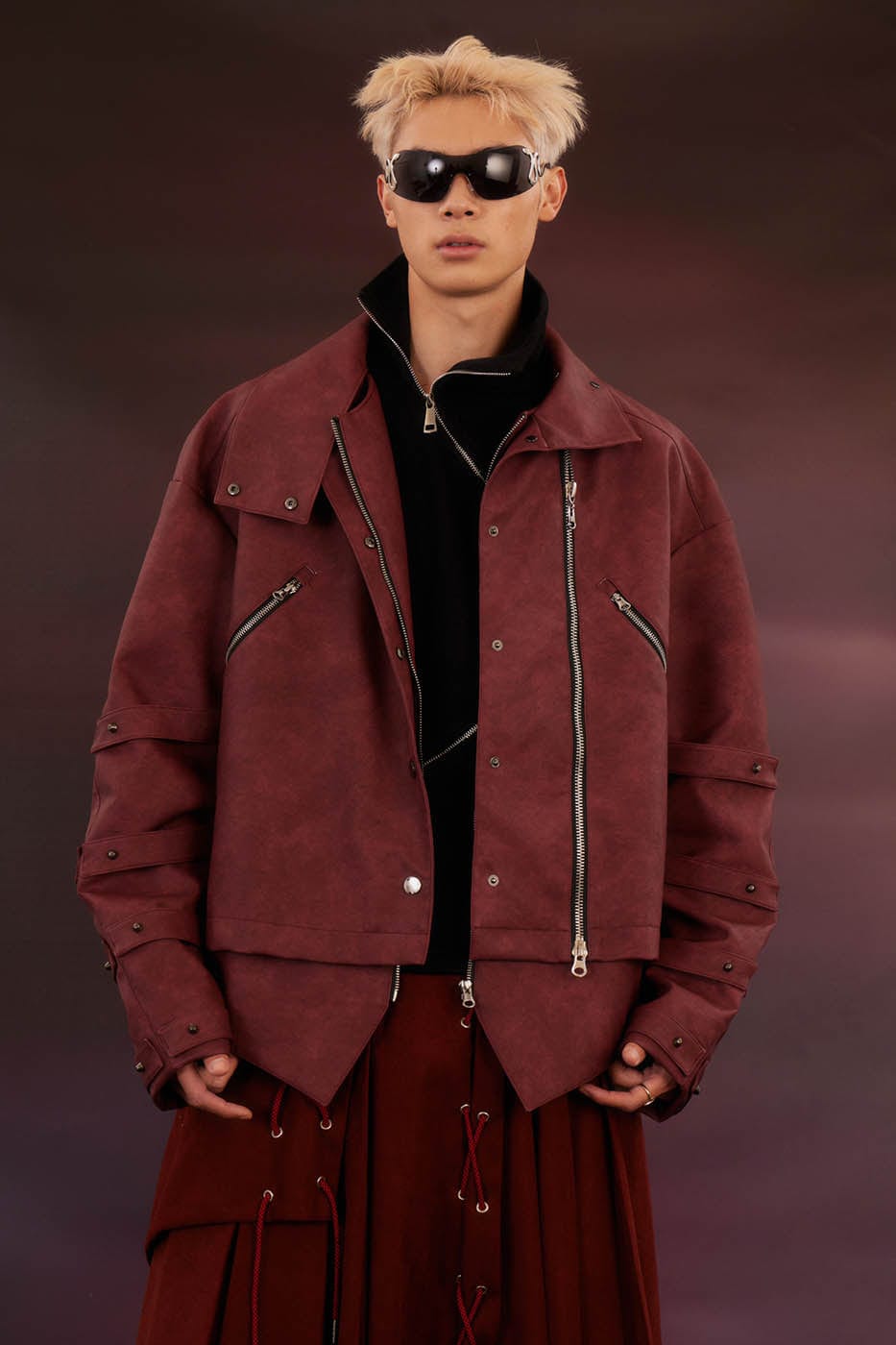 KADAKADA Swallowtail Rivet Zipper Faux Leather Jacket, premium urban and streetwear designers apparel on PROJECTISR.com, KADAKADA