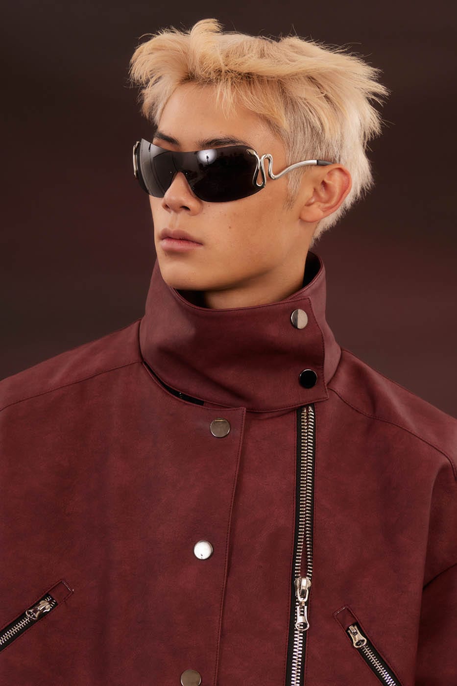 KADAKADA Swallowtail Rivet Zipper Faux Leather Jacket, premium urban and streetwear designers apparel on PROJECTISR.com, KADAKADA