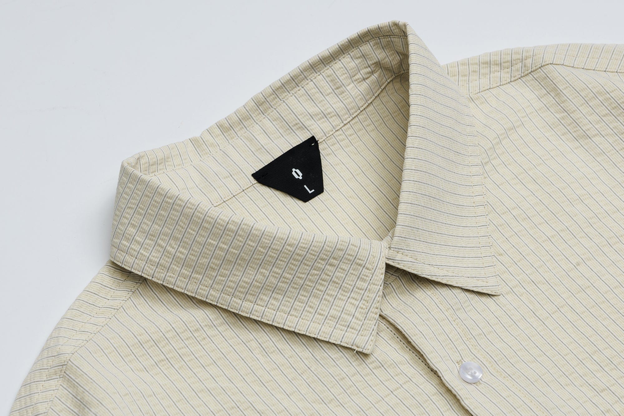 OVDY Striped Seersucker Half Shirt, premium urban and streetwear designers apparel on PROJECTISR.com, OVDY