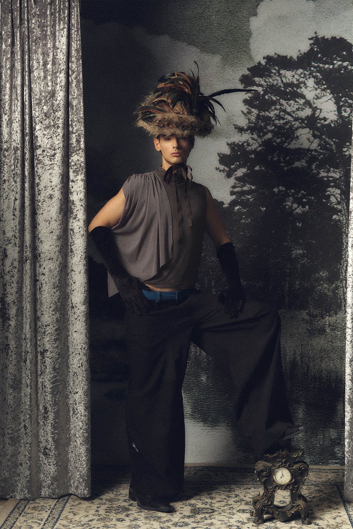 KADAKADA Draped Sheer High-Neck Tank Top, premium urban and streetwear designers apparel on PROJECTISR.com, KADAKADA