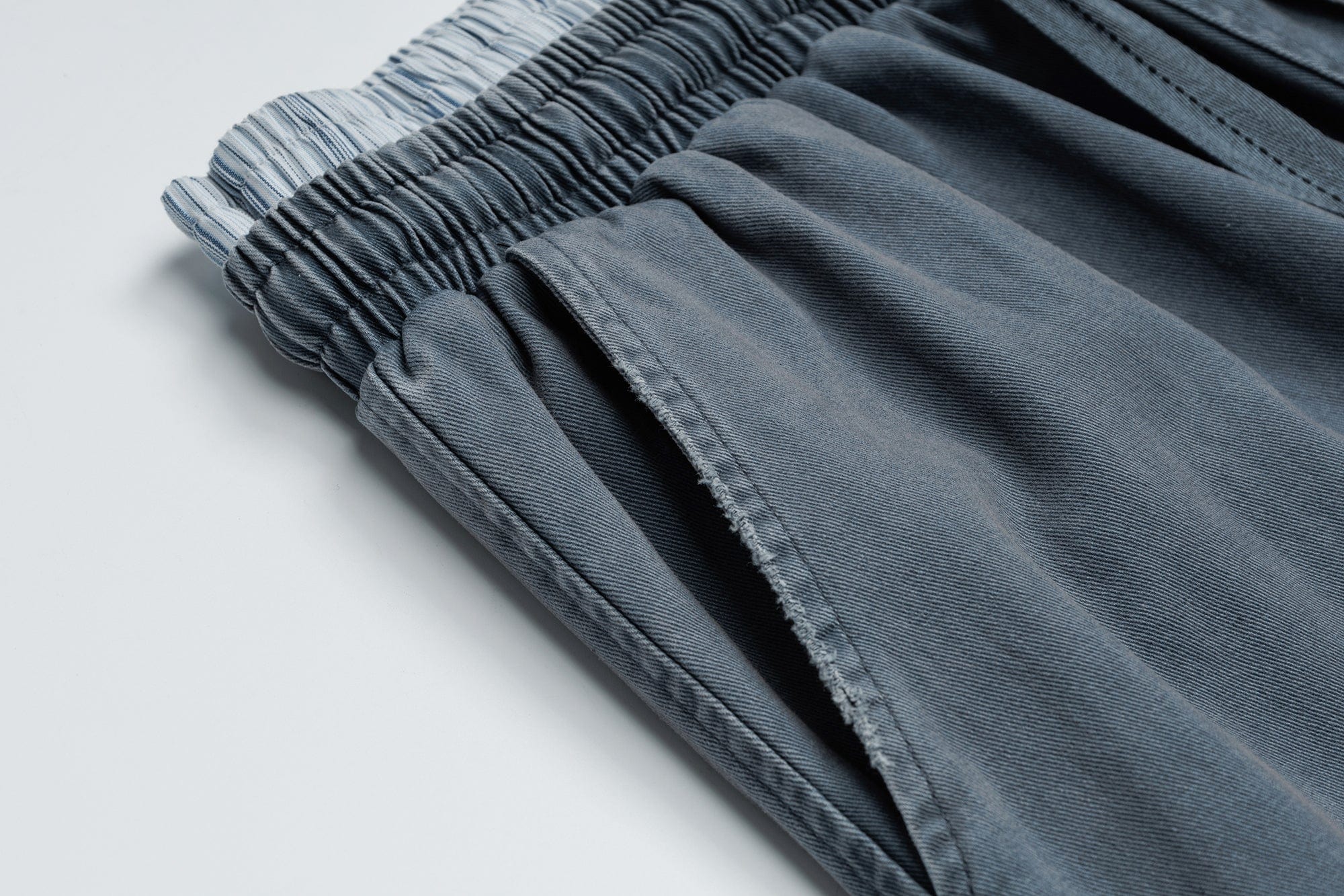 OVDY Layered-Waist Distressed Straight-Leg Pants, premium urban and streetwear designers apparel on PROJECTISR.com, OVDY
