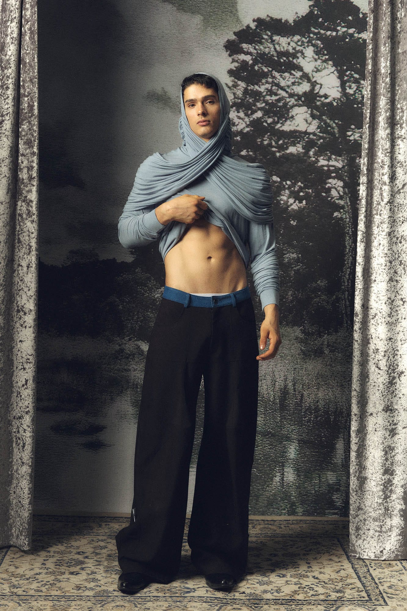 KADAKADA Spliced Oversized Suit Pants, premium urban and streetwear designers apparel on PROJECTISR.com, KADAKADA