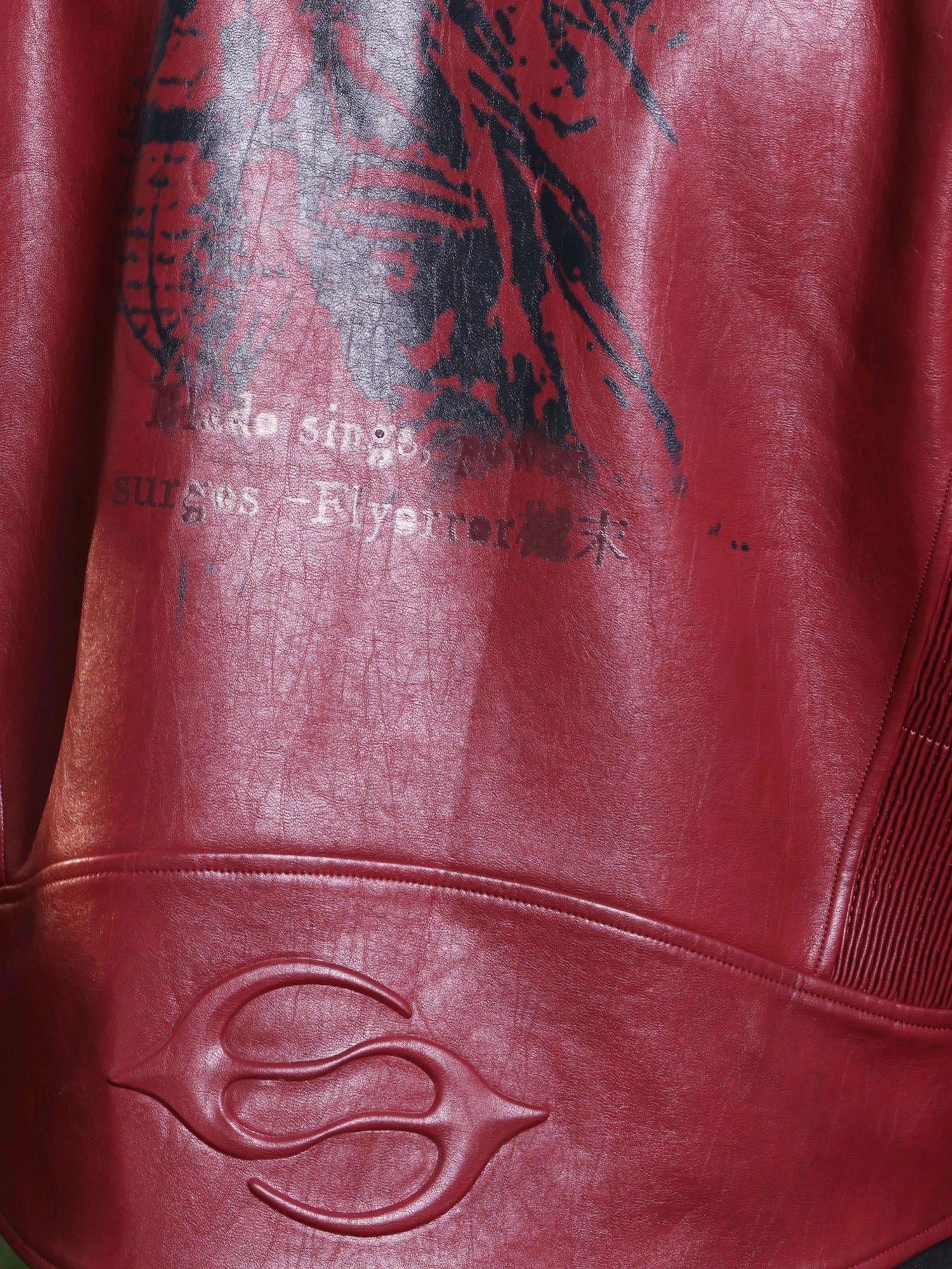 FLYERRER Classic Panel PU Jacket Crimson
