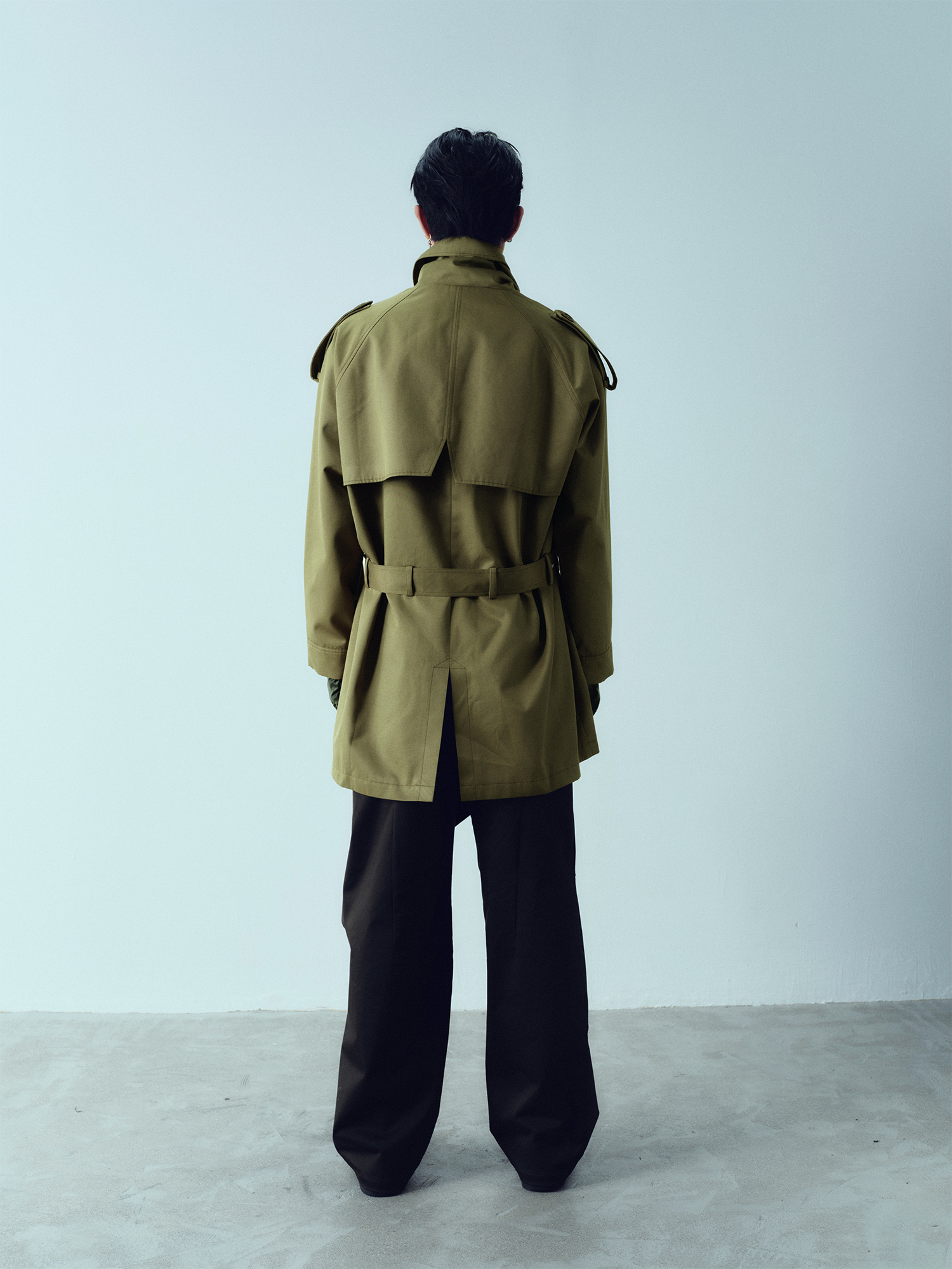 KADAKADA Scarf-Tie Waterproof Belted Trench