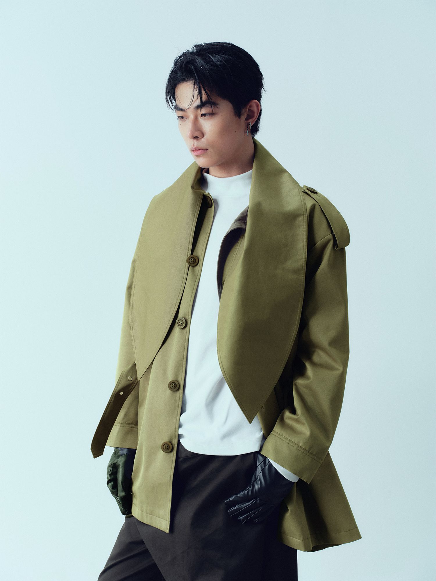 KADAKADA Scarf-Tie Waterproof Belted Trench