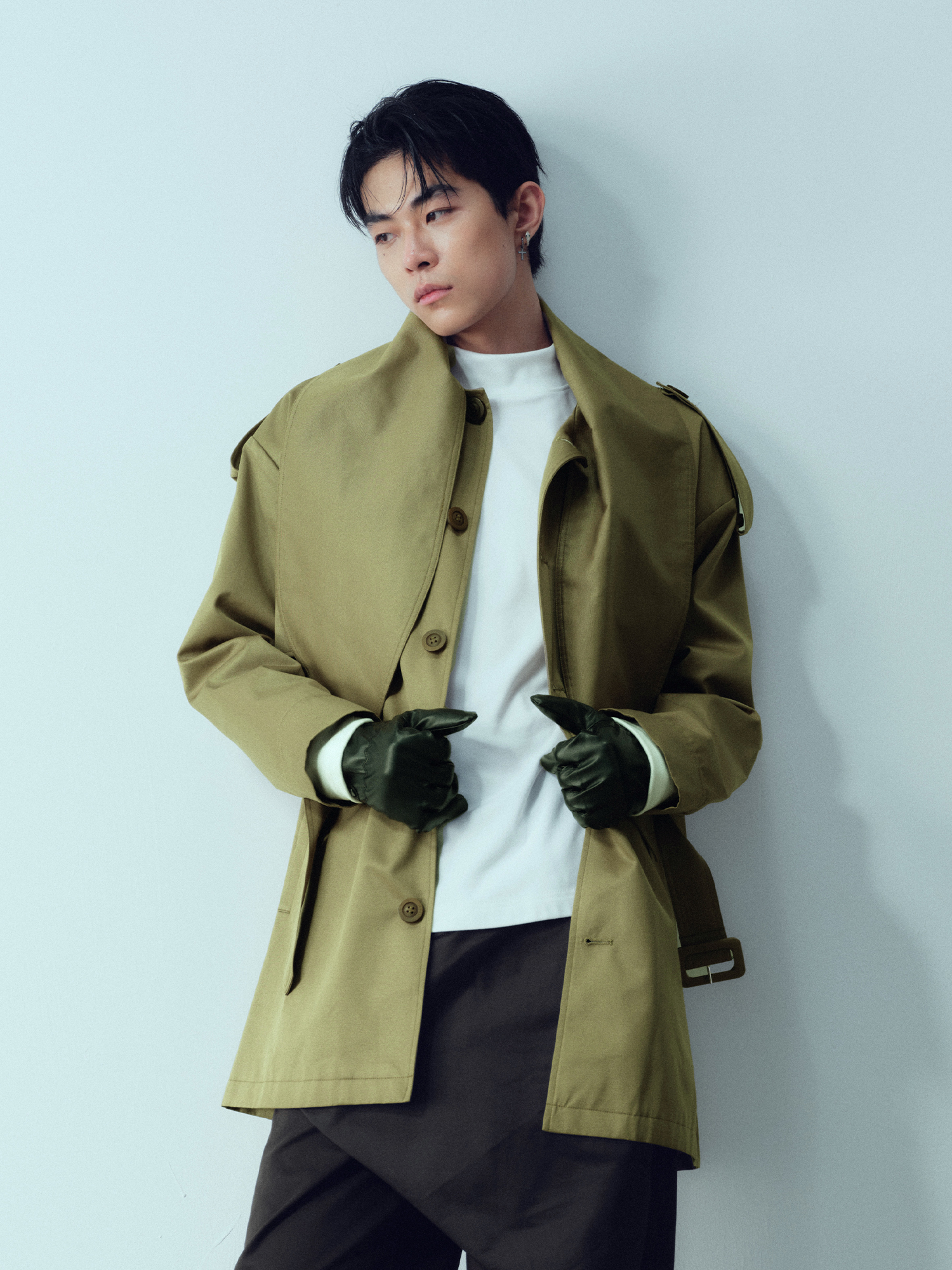 KADAKADA Scarf-Tie Waterproof Belted Trench