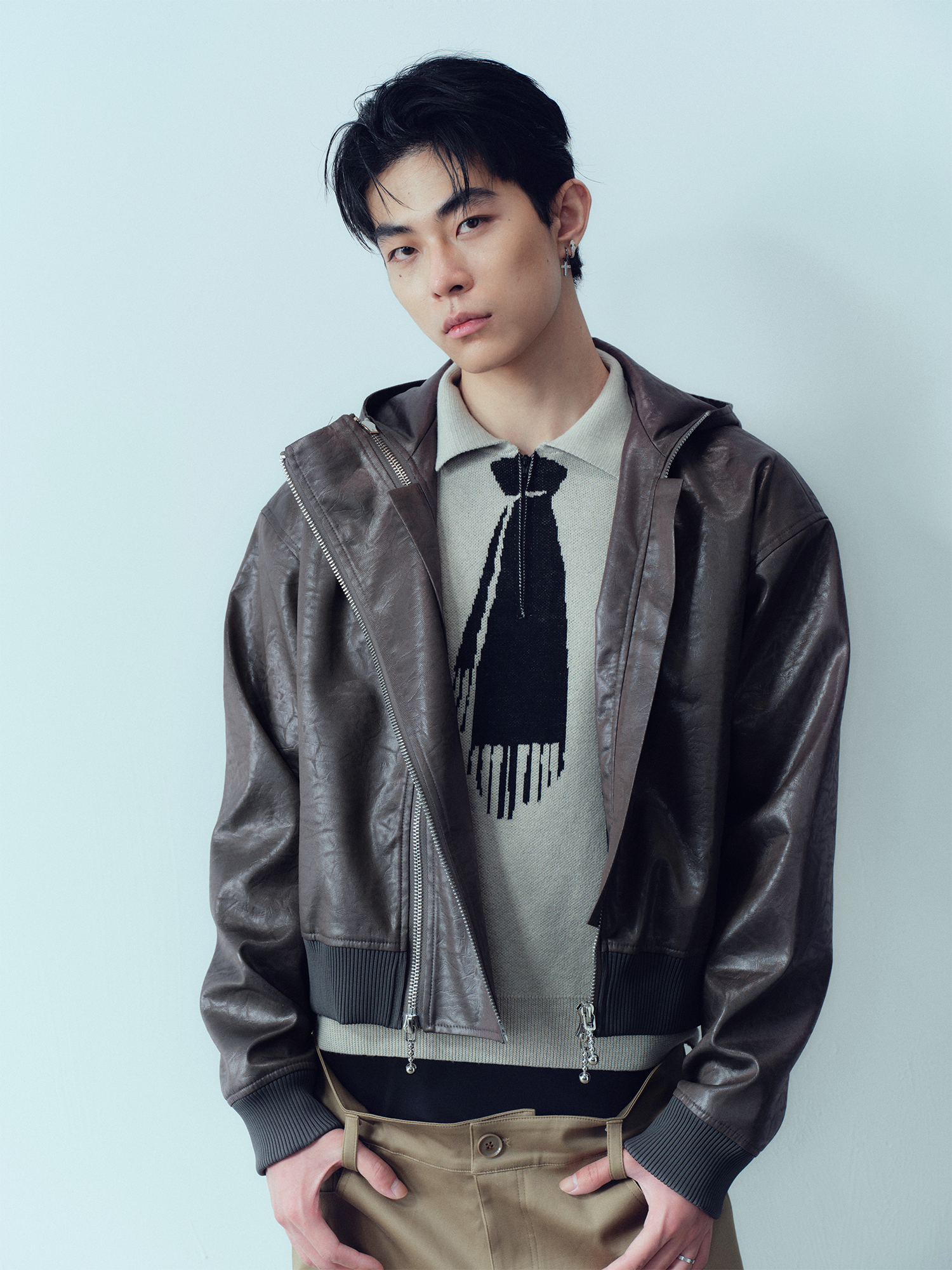 KADAKADA Tie-Jacquard Wool-Blend Sweater