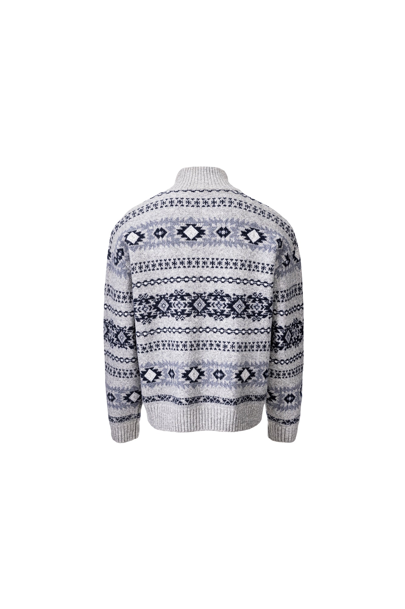 CATSSTAC Geometry Jacquard Zip-Up Cardigan