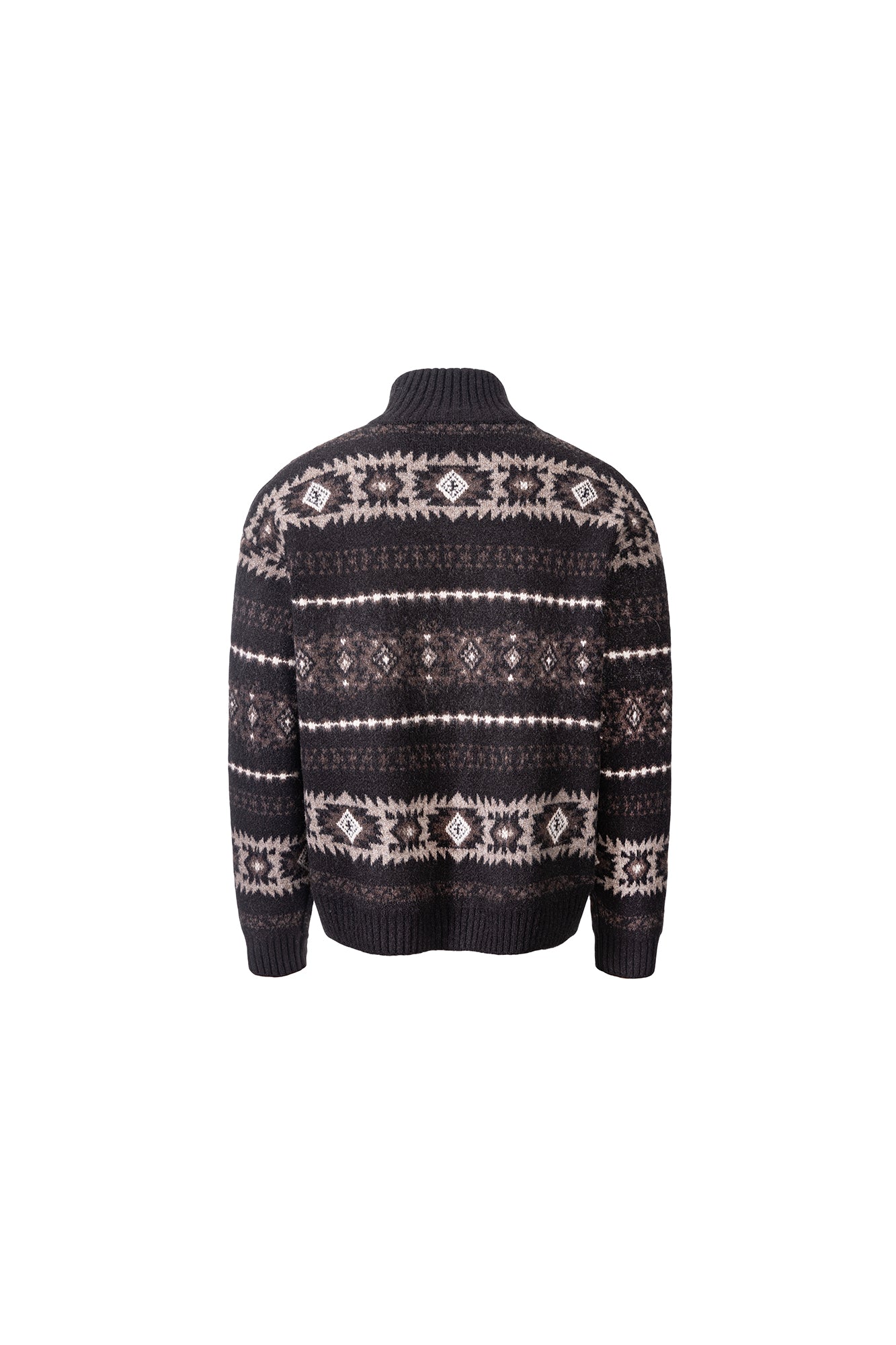 CATSSTAC Geometry Jacquard Zip-Up Cardigan
