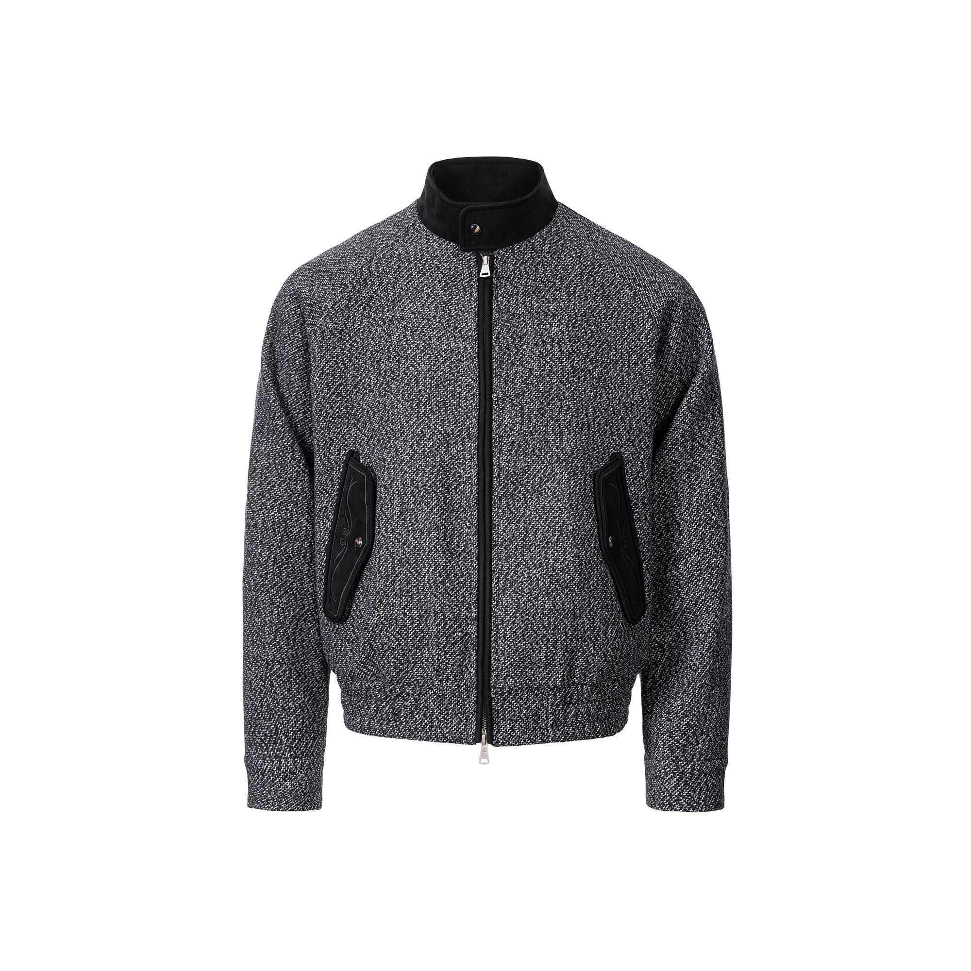 CATSSTAC Wool-Blend Tweed Embroidered Zip Jacket